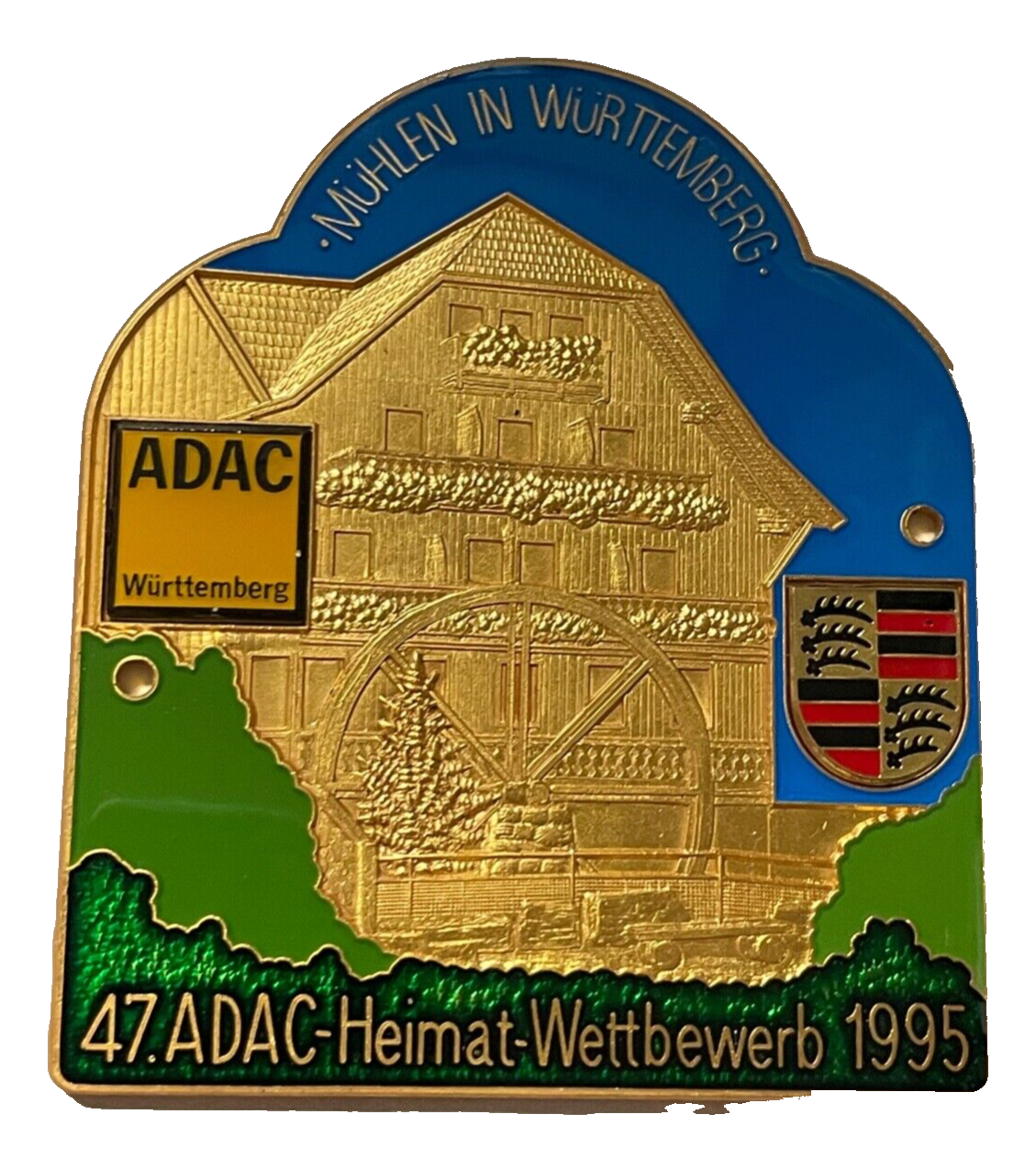 47. ADAC Heimat-Wettbewerb Württemberg 1995 Auto Automobil Plakette Car Badge0
