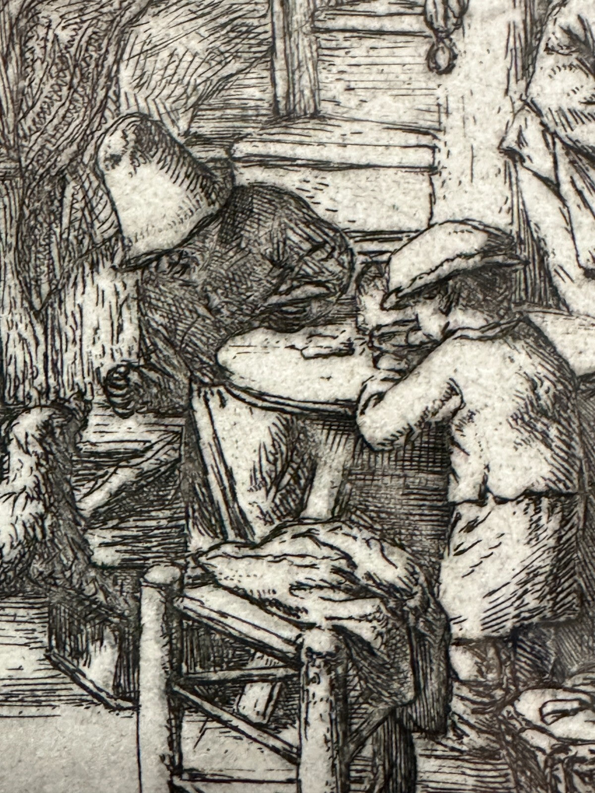 Adrian van Ostade - original Radierung - Familie 1647 - gerahmt - Passepartout6