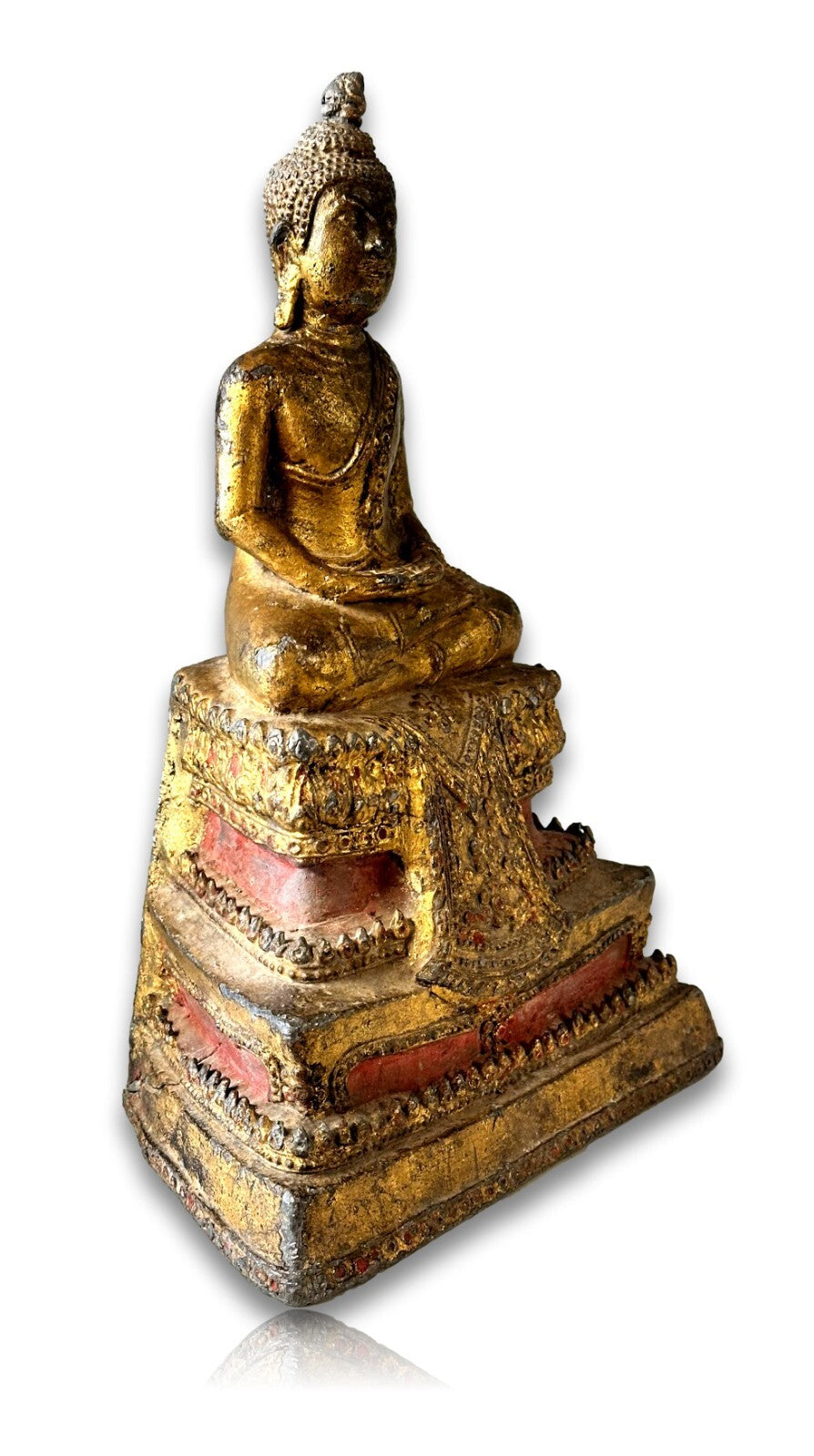 Feuervergoldeter Bronze - Buddha - Dhyana Mudra - Thailand 19. Jahrhundert6