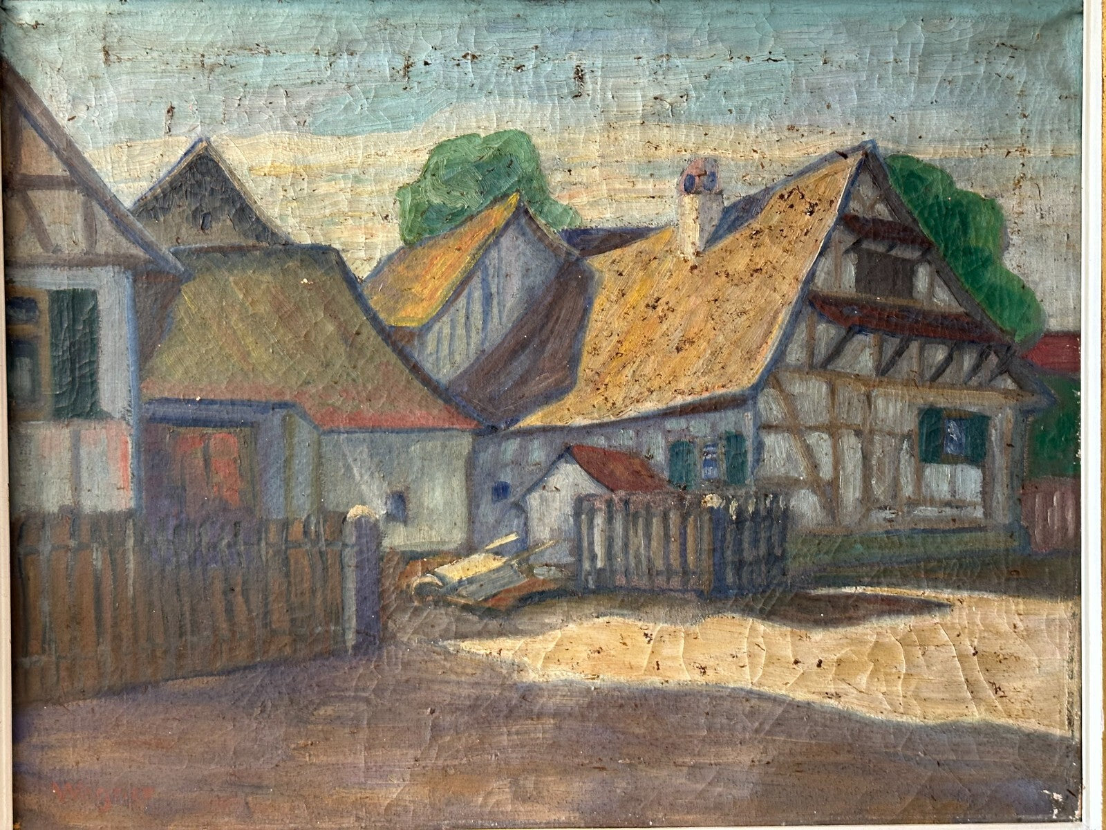 Reiner Wagner - Öl auf Leinwand - süddeutsches Dorfidyll - signiert - gerahmt1