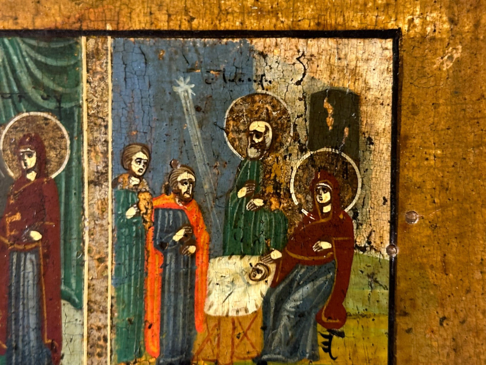 Ikone Festtagsikone - Höllenfahrt u. Auferstehung Christi - Russland um 18501