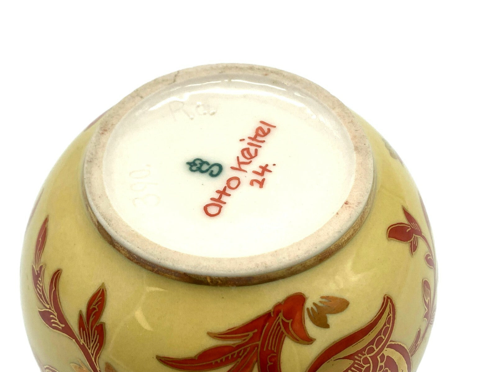 Otto Keitel - Vase - Porzellan - Goldstaffur - signiert - 30er 40er Jahre2