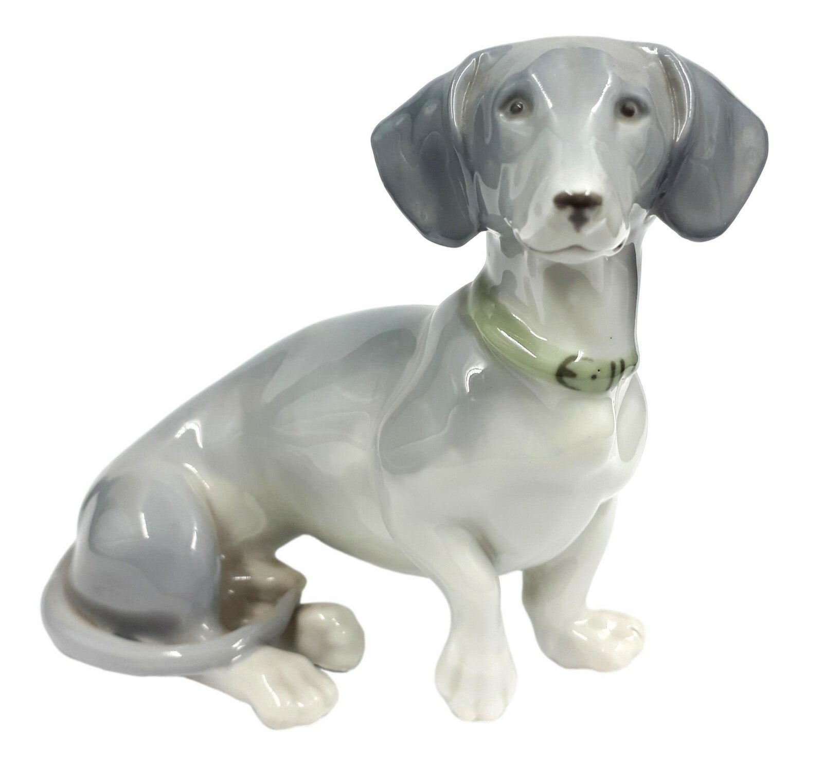 Fritz Pfeffer Gotha - Porzellan Figur - Polychrome Glasur - Hund Dackel sitzend0