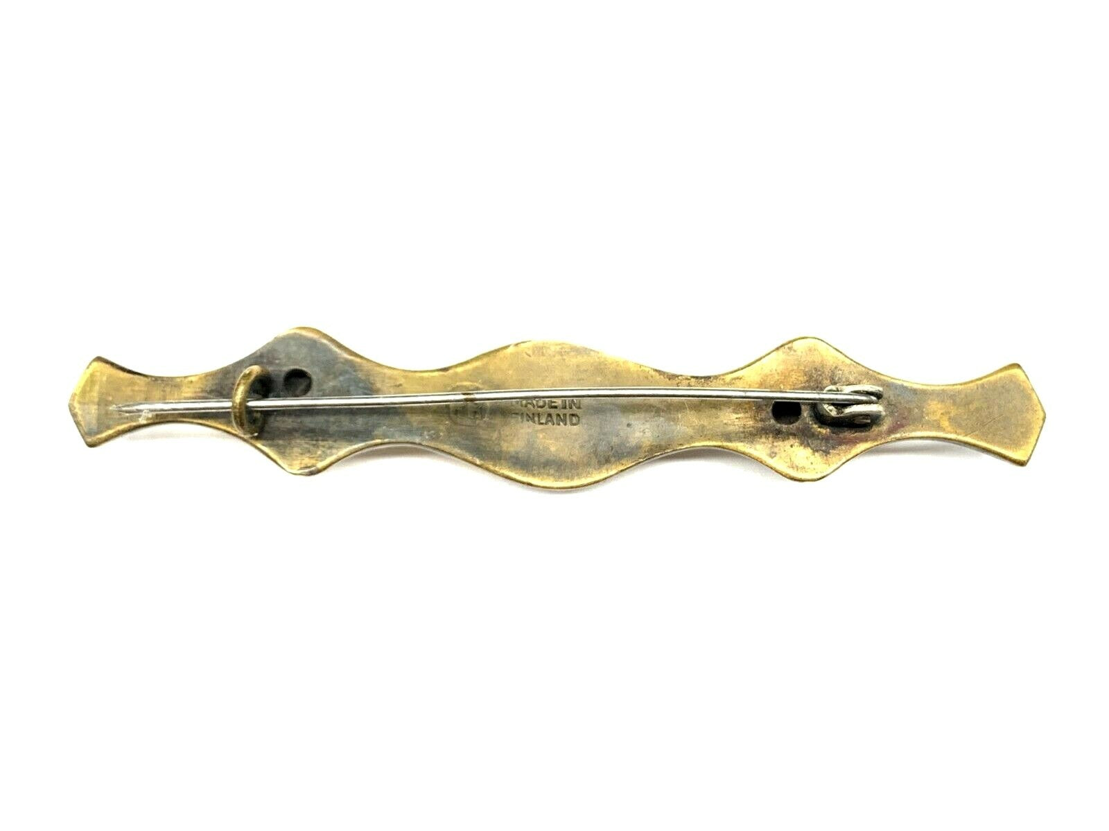 Kalevala Koru Finnland - Modernist Design Brosche Brooch - Bronze Stabbrosche2