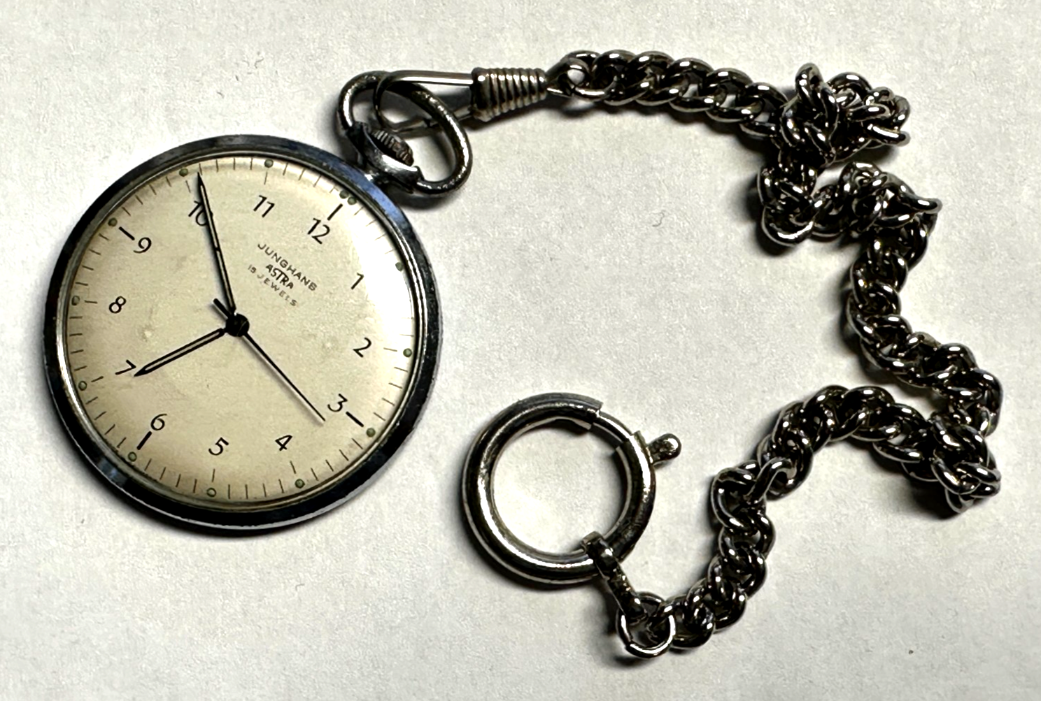 Junghans Astra - 15 Jewels - Cal. J 93S1 - Taschenuhr Uhr - 50er/60er Jahre0