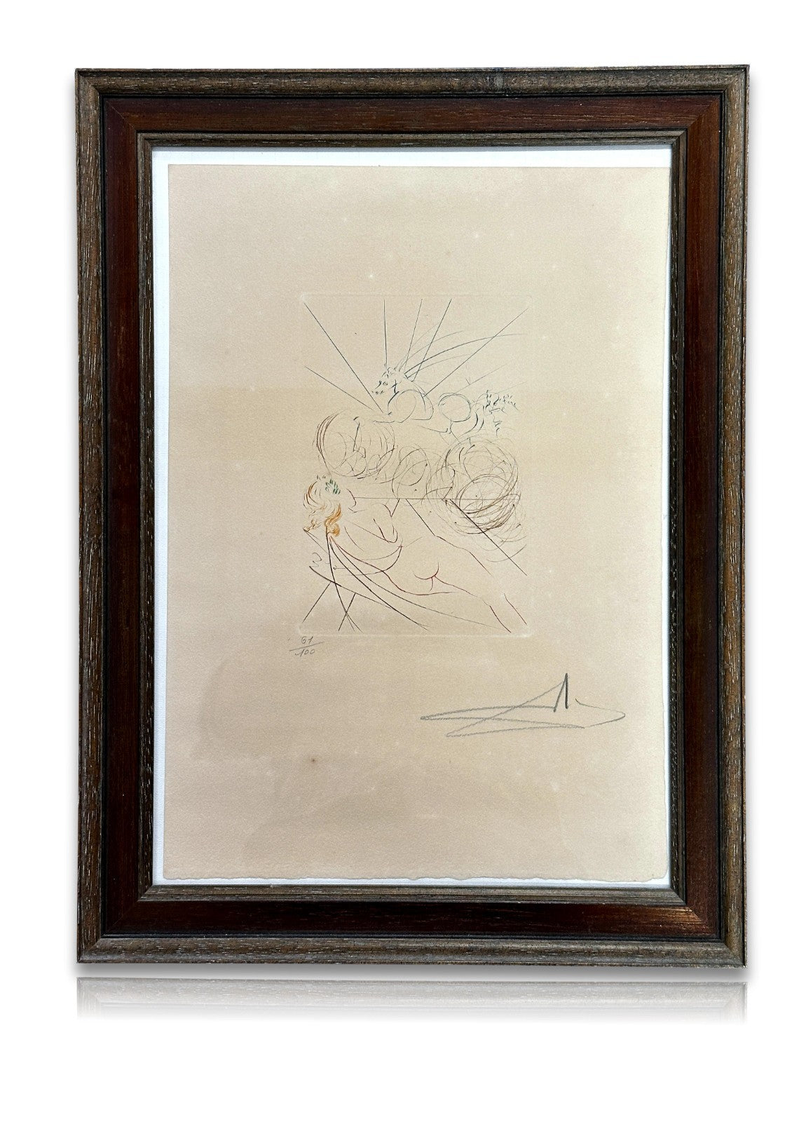 Salvador Dali 1904-1989 - Radierung farbig - Femme et chevaux - 61/100 signiert0