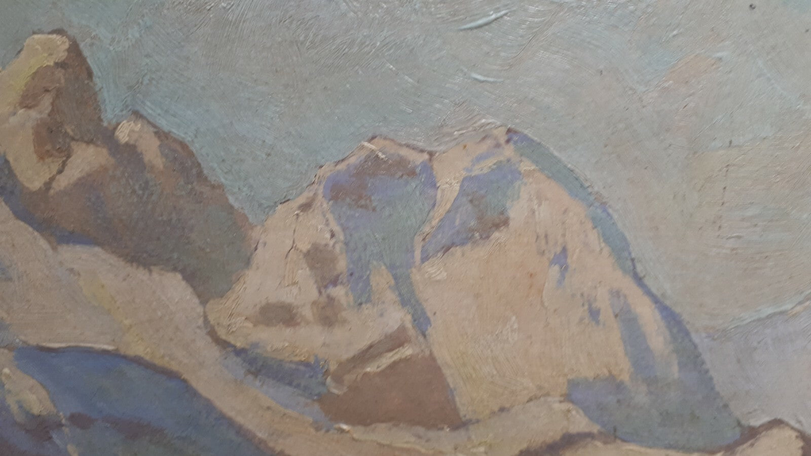 Paul Bürck 1920 - Gemälde Öl auf Leinwand - Frühlingstag im Gebirge - gerahmt5