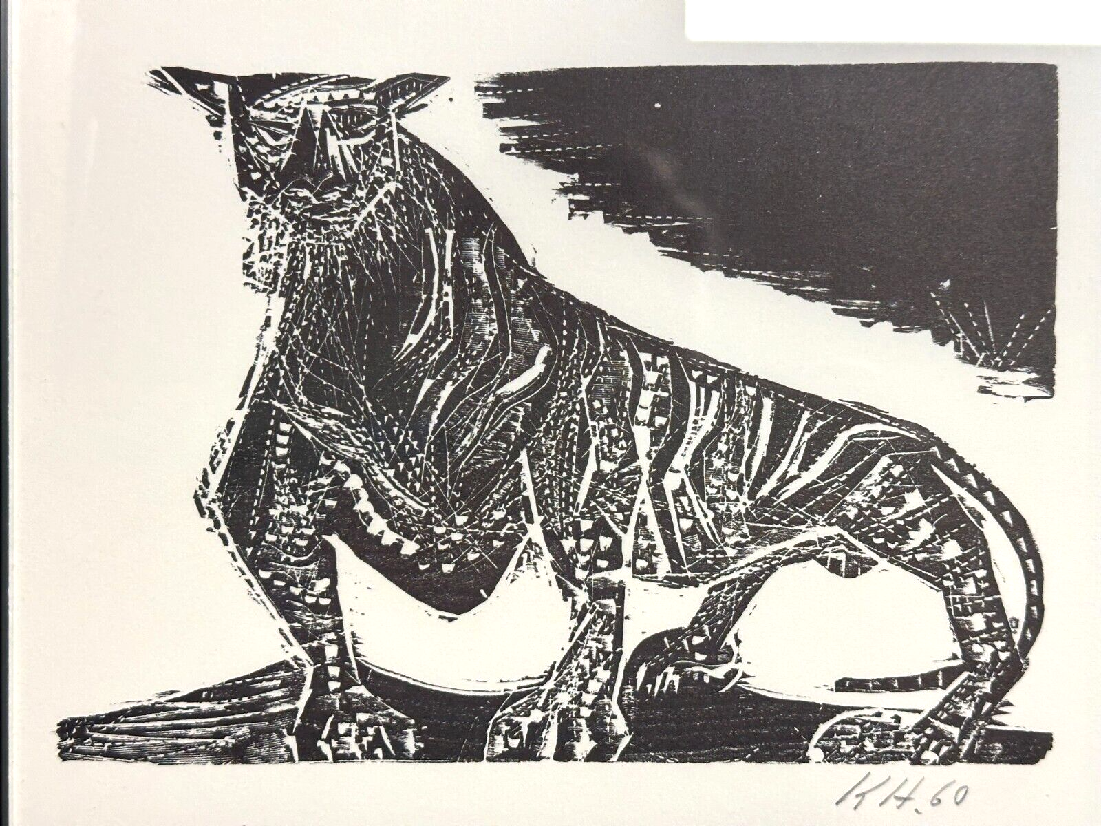 Karl Heinz Hansen-Bahia 1915-1978 - Holzschnitt - 'Leopard' 1960 - signiert1