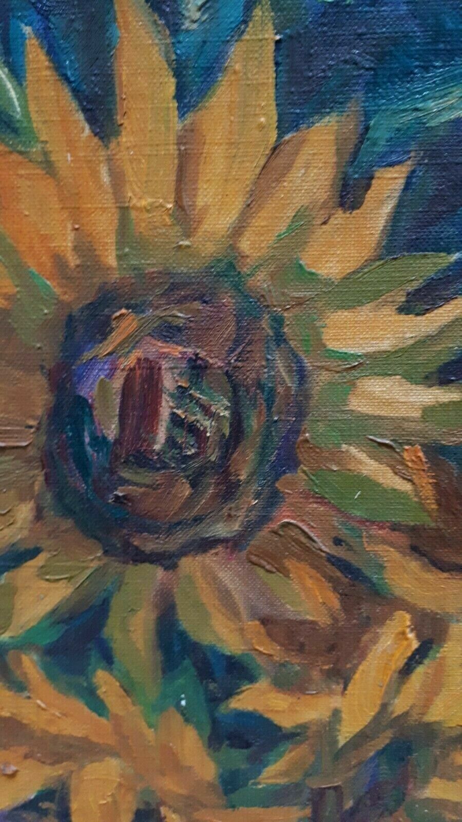 Adalbert Sutor Sonnenblumen - Ölgemälde - Öl auf Leinwand - Gerahmt - Signiert3
