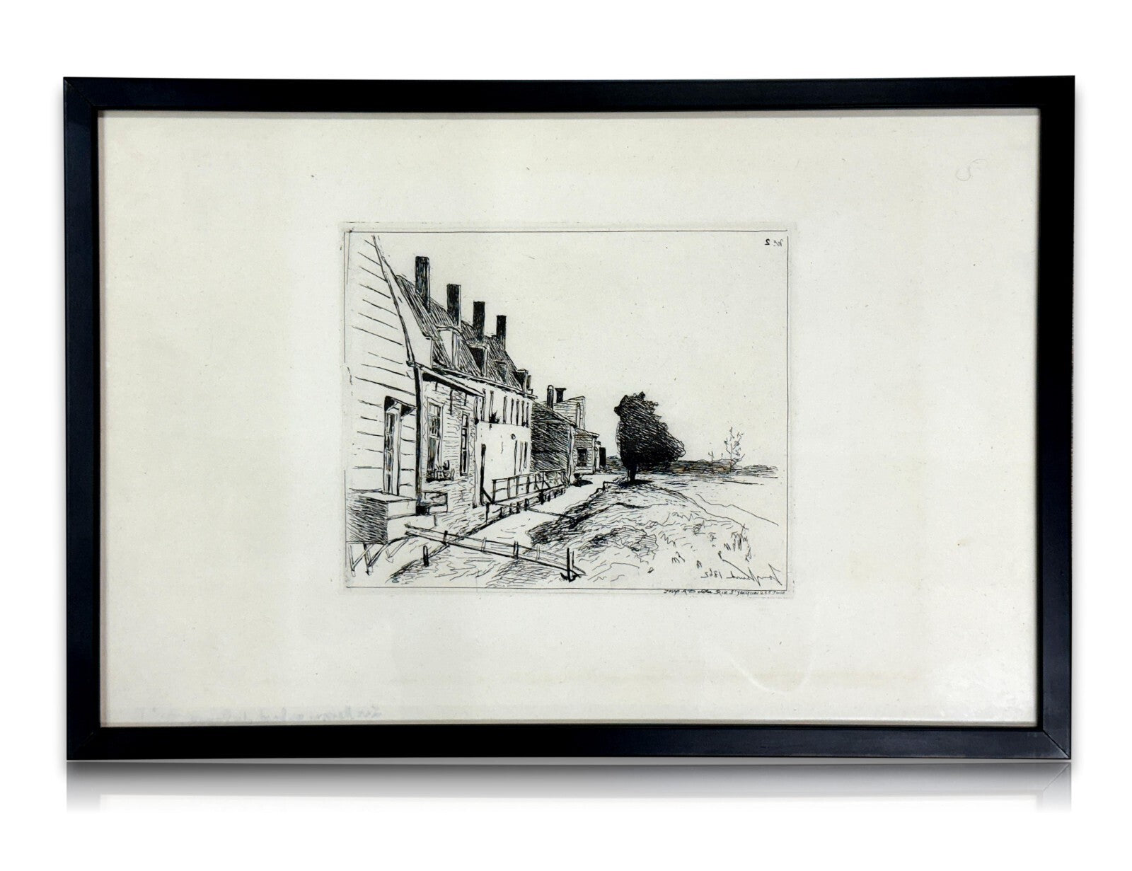 Johan Barthold Jongkind 1819-1891 - Radierung aus dem Jahr 1862 - ' Le Village'0