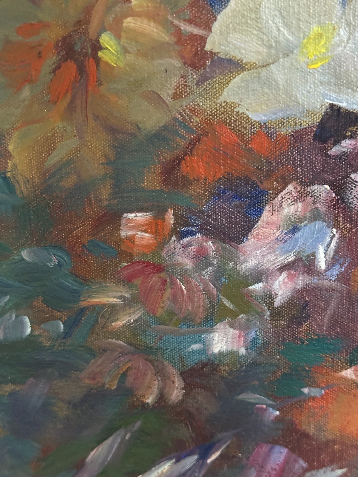 Roger San Miguel - Impressionismus Blumenstrauß - Öl auf Leinwand - signiert7