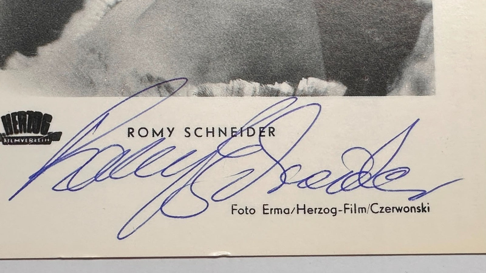 Romy Schneider Autogramm - alte Sissi Fotokarte - handsigniert Erma Herzog-Film2