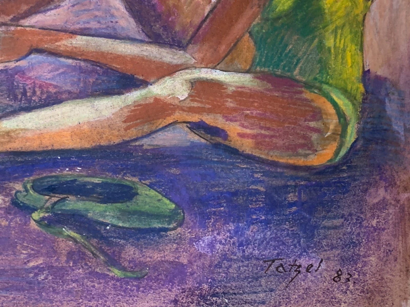 Alfred Tatzel - Hartfaserplatte - Gouache Tempra - 'Balettgruppe' - 19835