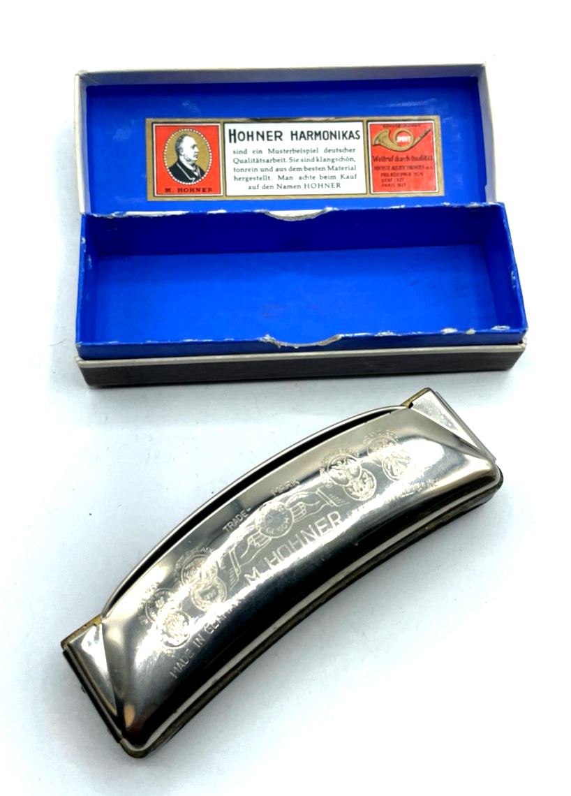Vintage Unsere Lieblinge M Hohner Harmonika C Mundharmonika orig. Box gepflegt5