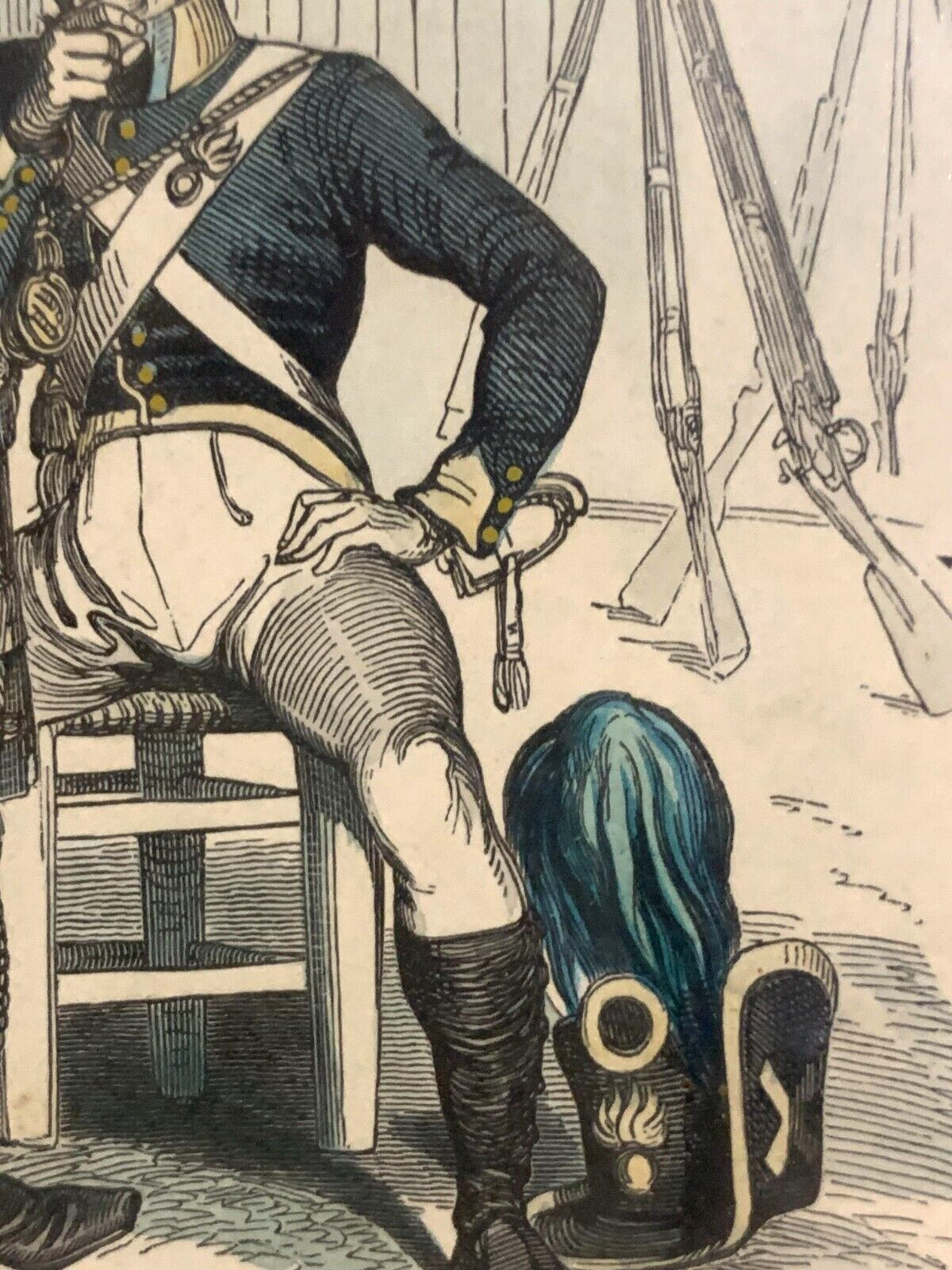 René Louis DEMORAINE - Stahlstich koloriert - Sachsen & Württemberg Uniform 18124