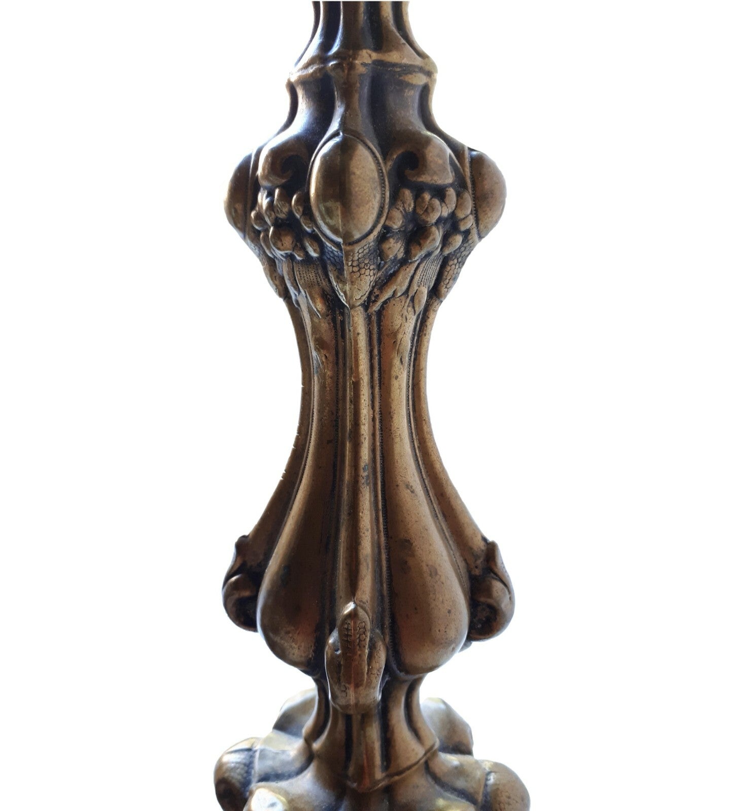 antikes Barockleuchter Paar - Kerzenhalter Kerzenständer - Messing Bronze Blech 3