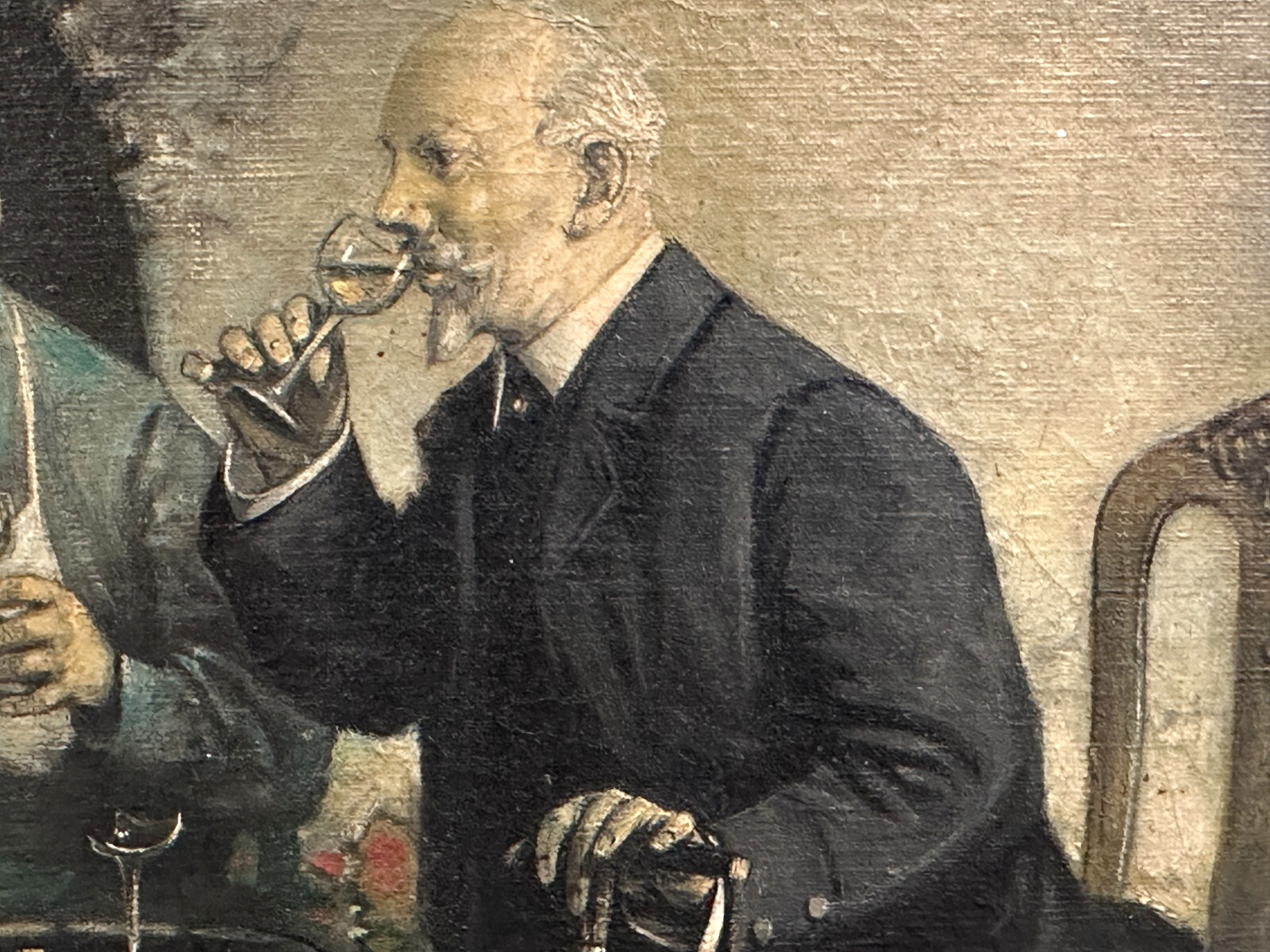 Hans August Lassen 1857-1938 - 'Die Weinprobe' - Genremalerei - Öl auf Leinwand5