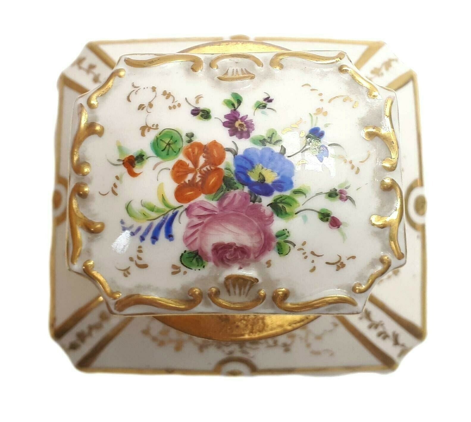 Biedermeier 1850 - Karaffe Stopfen Flasche - Schumann Porzellan Berlin - Blumen7