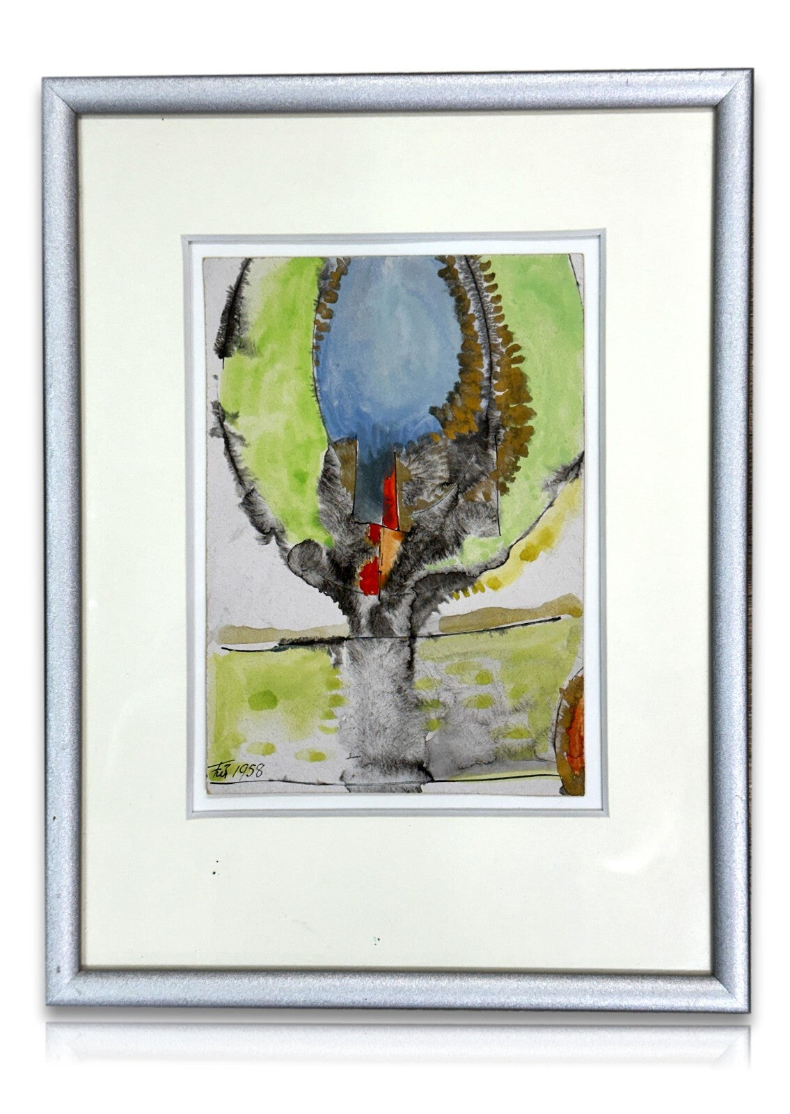 Hannah Höch - Wasserfarben Gouache auf Hartfaserplatte - 'Im innern des Baumes'0