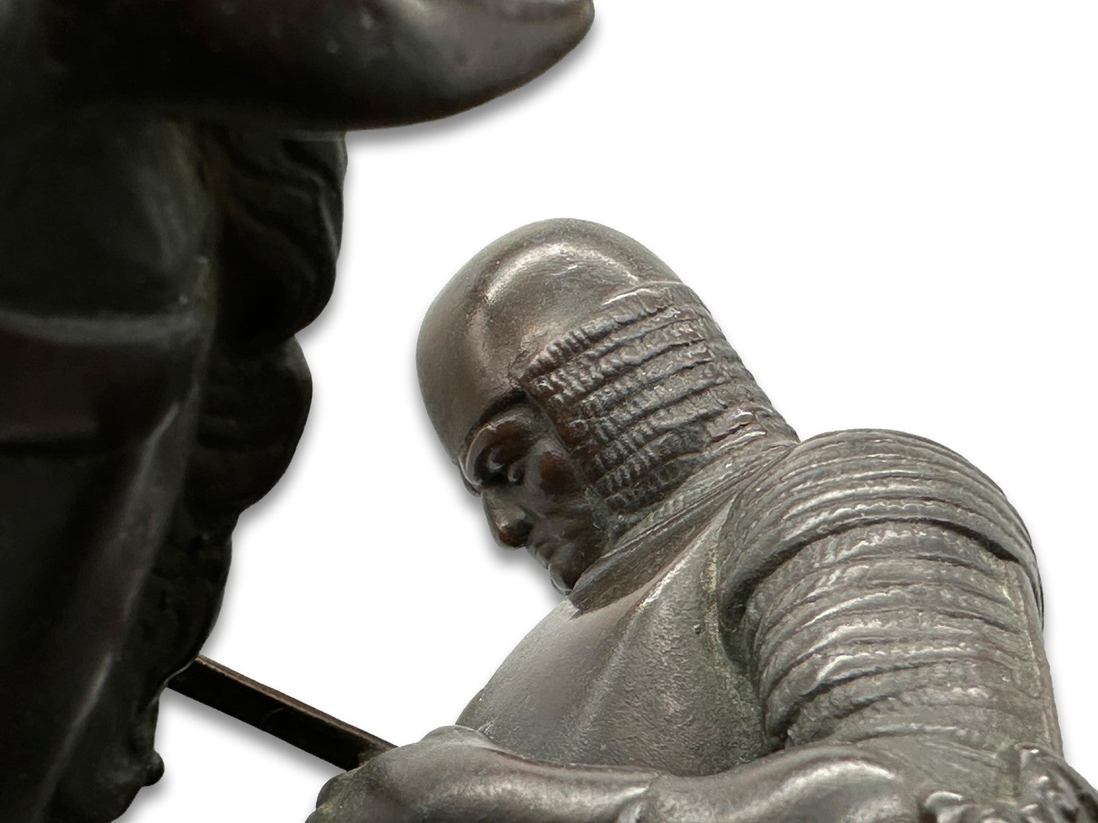 Große Bronze Skulptur - Hl. Georg tötet Drachen - um 1930 - auf Marmorsockel10