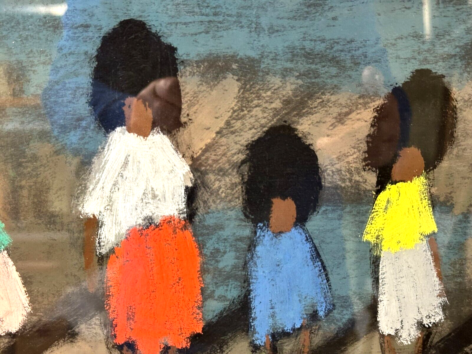 Hein Wittler 1918-2004 - Tempra auf Hartfaserplatte - Marokkanische Kindergruppe2