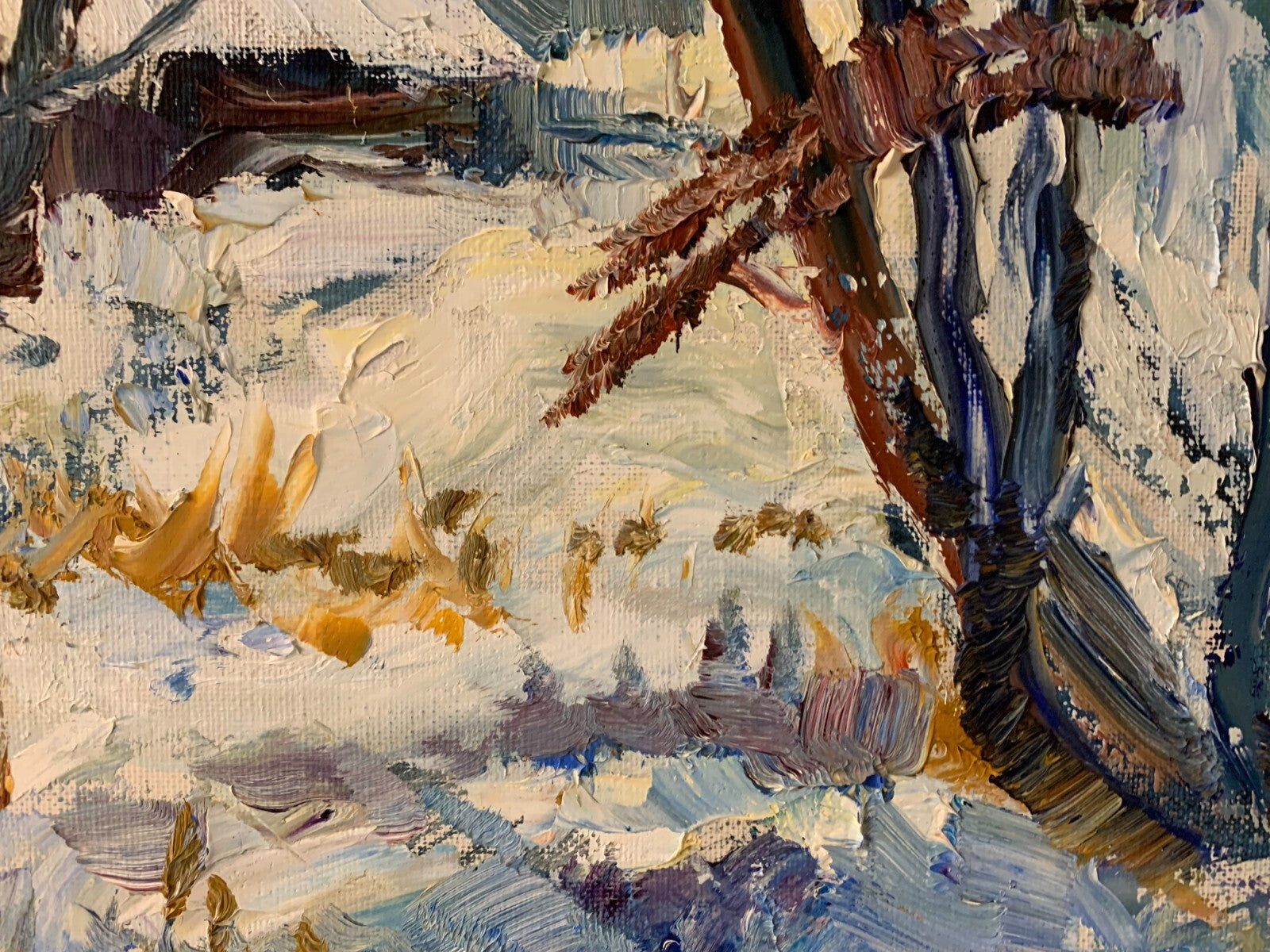 Rudolf Hossfeld 1910-1999 - Öl auf Leinwand - Winterlandschaft - gerahmt - sign.8