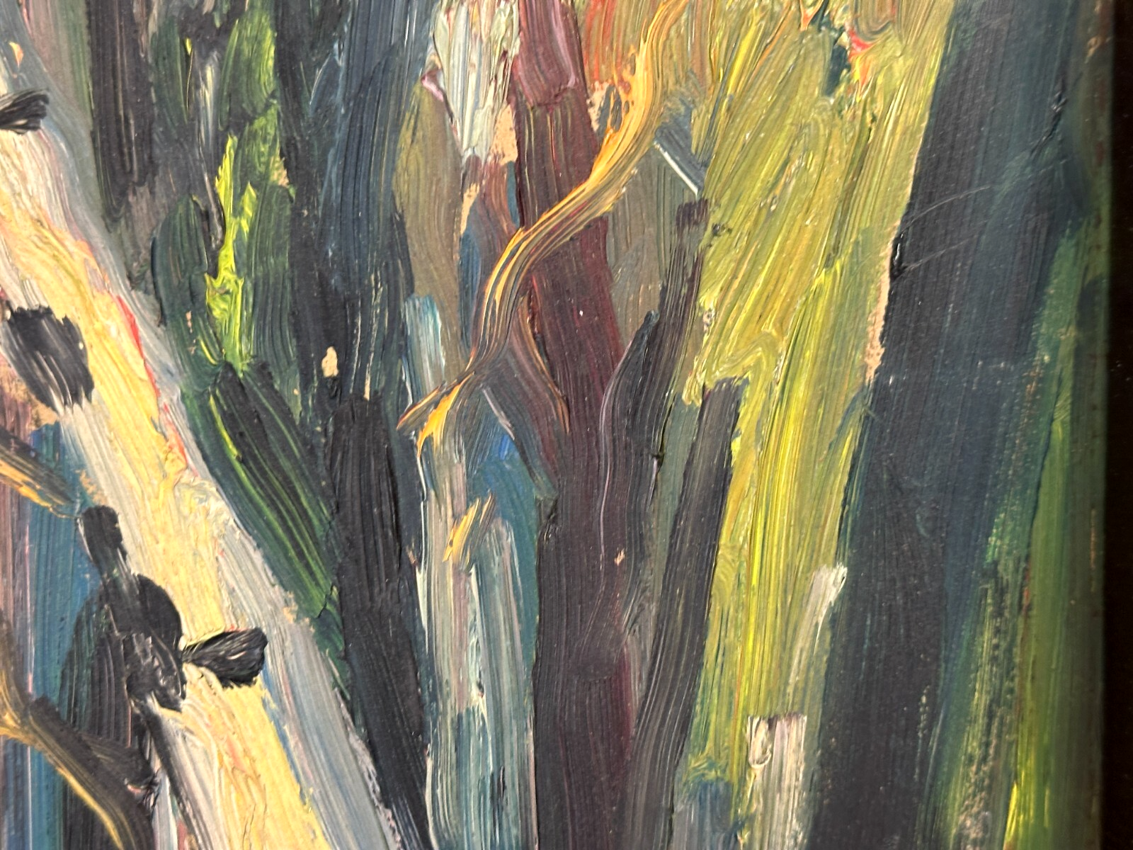 Johannes Sack 1890-1958 - Expressionistisches Waldstück – Öl auf Karton signiert9