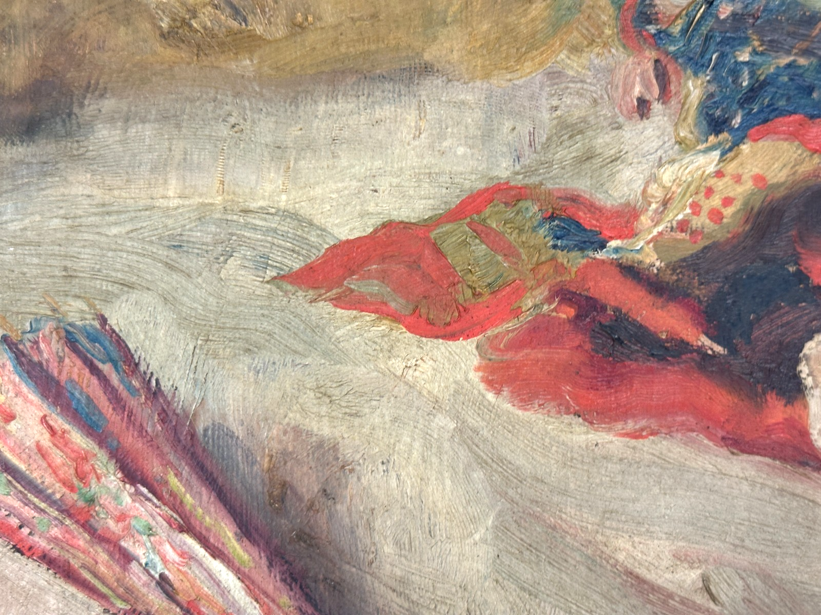 Albert Hubert (1878-?) – Japanische Puppen in Kimonos - Öl auf Masonit signiert3