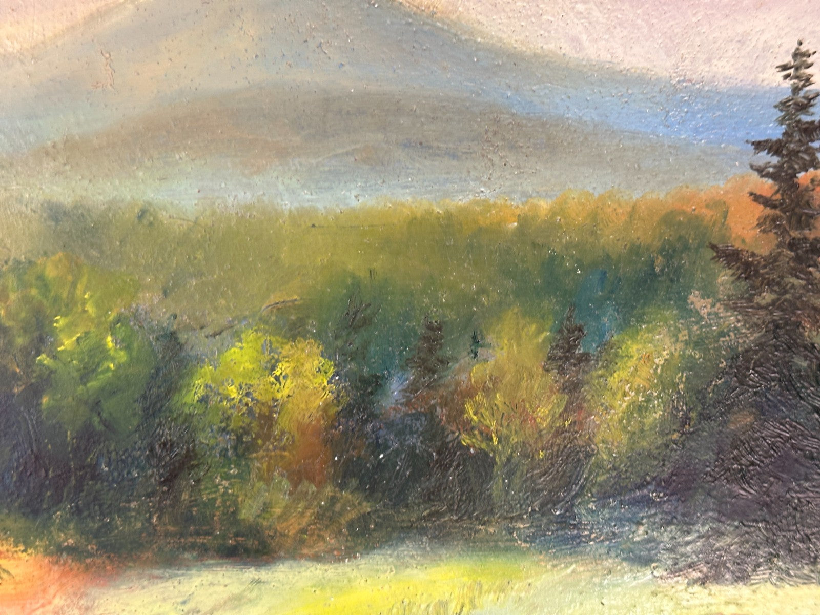 Stimmungsvolle Landschaft mit Bachlauf & Bergen – Öl auf Platte, signiert „Sxor"4