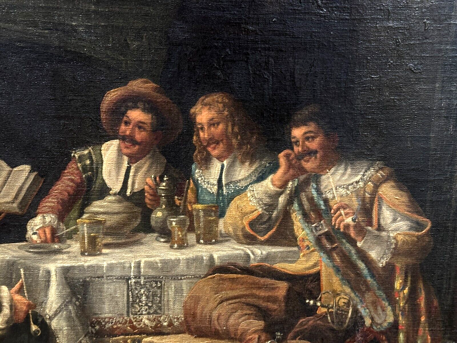 Wilhelm Friedrich Giessel 1869-1938 - Herrenrunde - Öl Leinwand signiert - Genre2