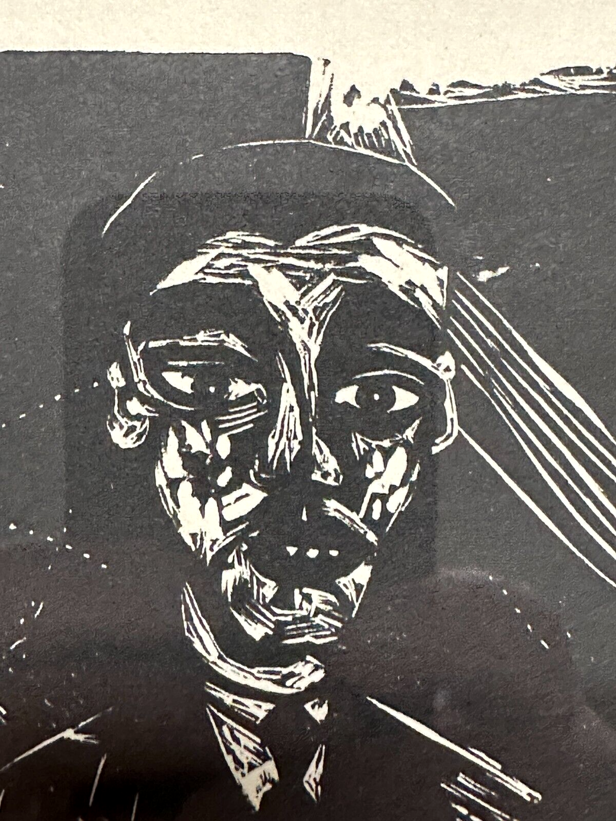Heinrich Campendonk 1889-1957 - Holzschnitt Woodcut - 'sitzender Mann' - 19193