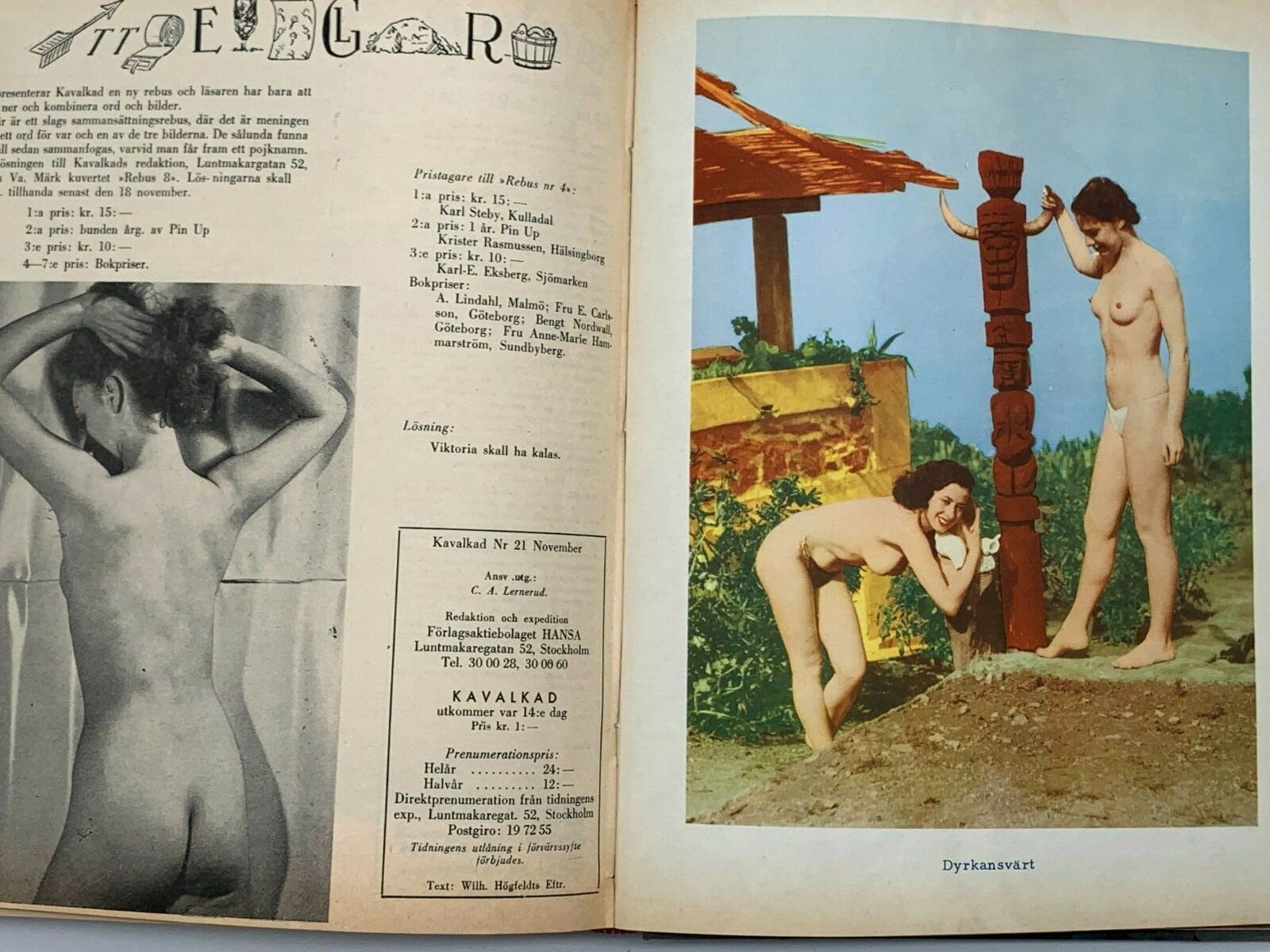 KAVALKAD 1952-1953 - Sammelband gebunden - Pin up Girls - schwedisches Magazin7