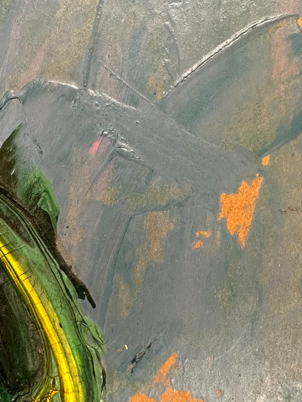 Bohumil Samuel Kečíř – Rote Blüte in Vase – pastose Spachtelmalerei -gerahmt8
