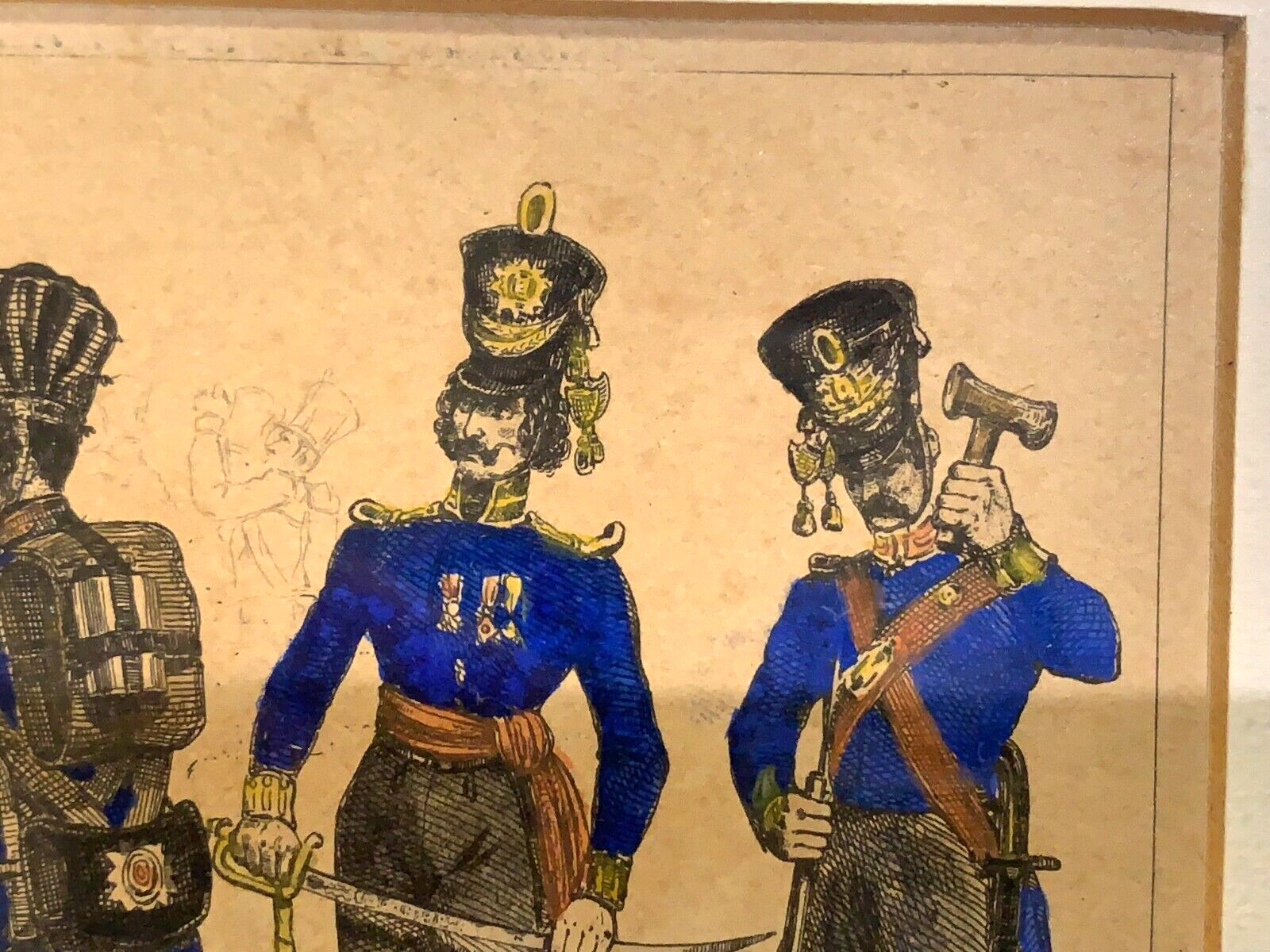 Lacauchie - Stahlstich koloriert - historische Uniform Preußen 1806 - Garde2