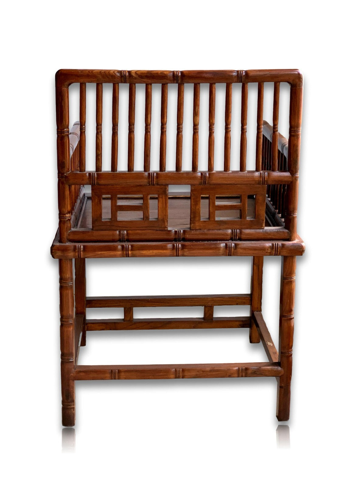 Alter asiatischer Bambusstuhl - Bambus Armlehnstuhl - Schnitzerei - Handarbeit7