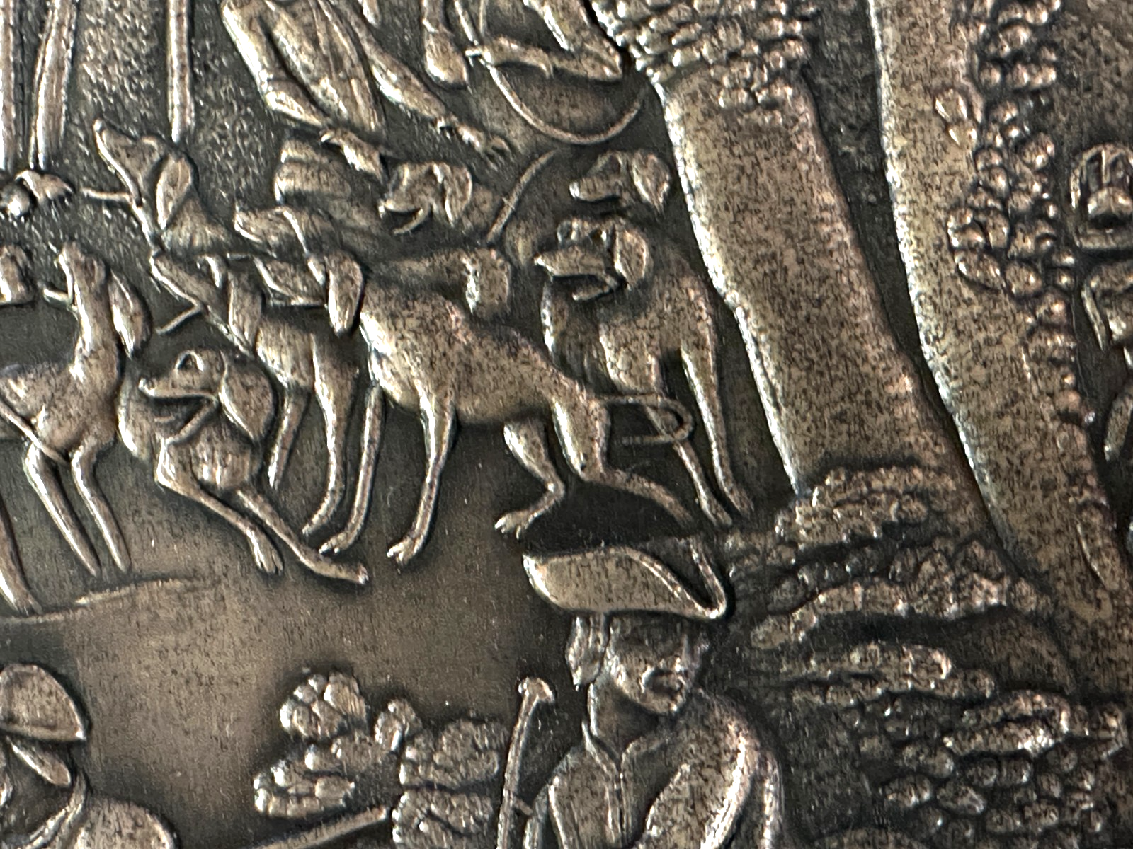 Silberrelief - Jagdszene J. E. Ridinger – Feinsilber 999 – limitiert 87/12007