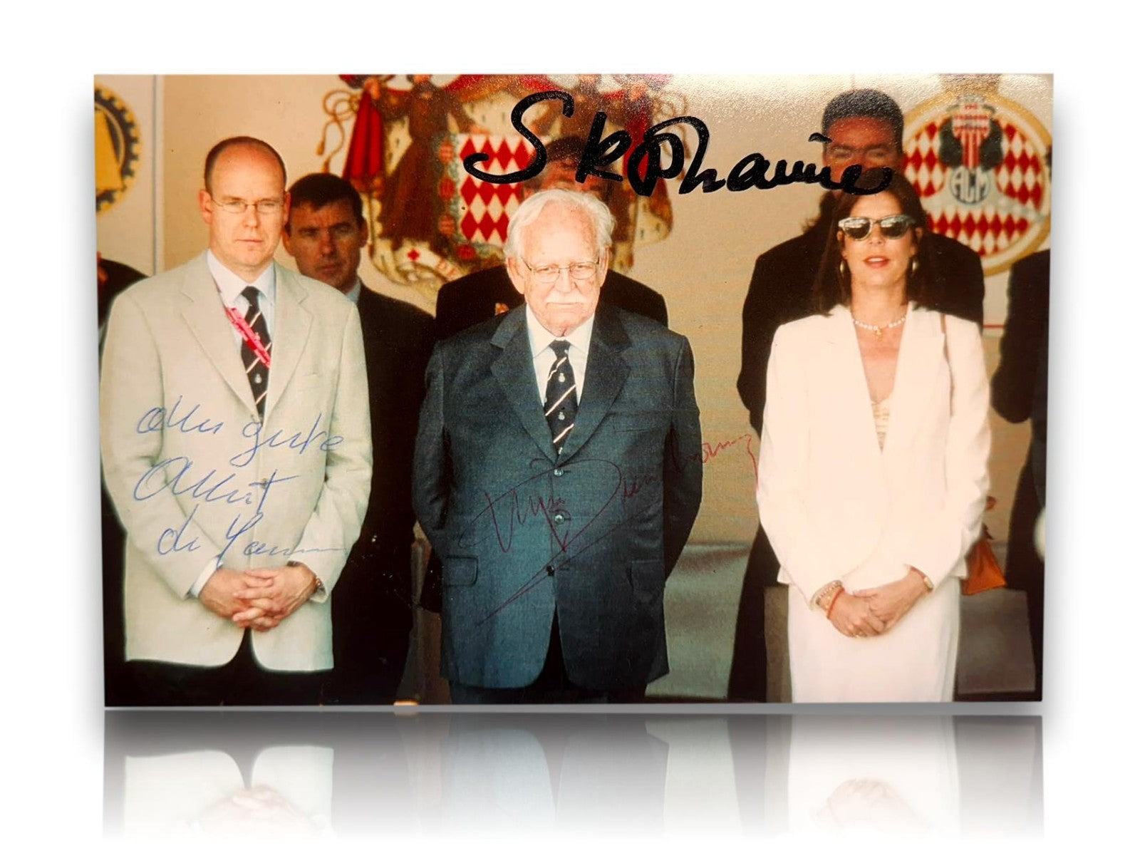 Grimaldi Monaco - Autogramm Foto - Albert II Stéphanie Rainier III - signiert0