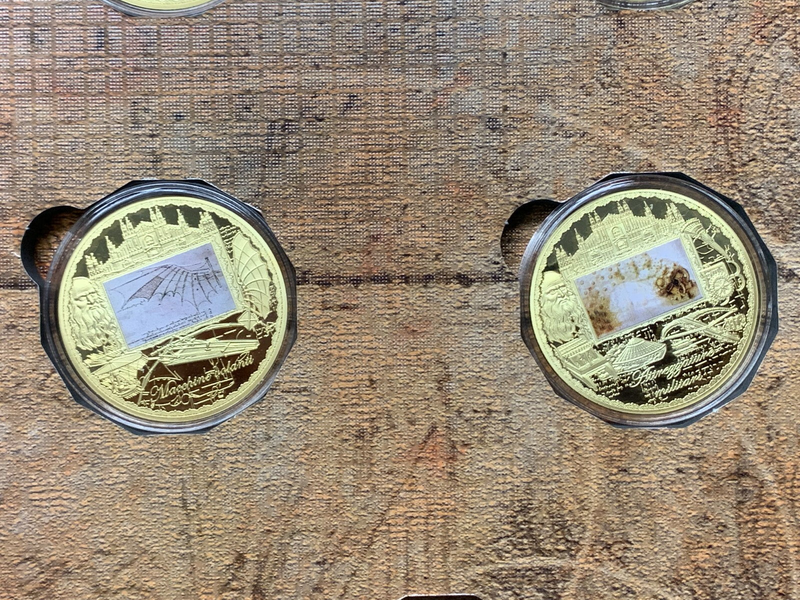 Medaillen - 24k vergoldet - Koloriert - limt. Edition - Set - Leonardo da Vinci10