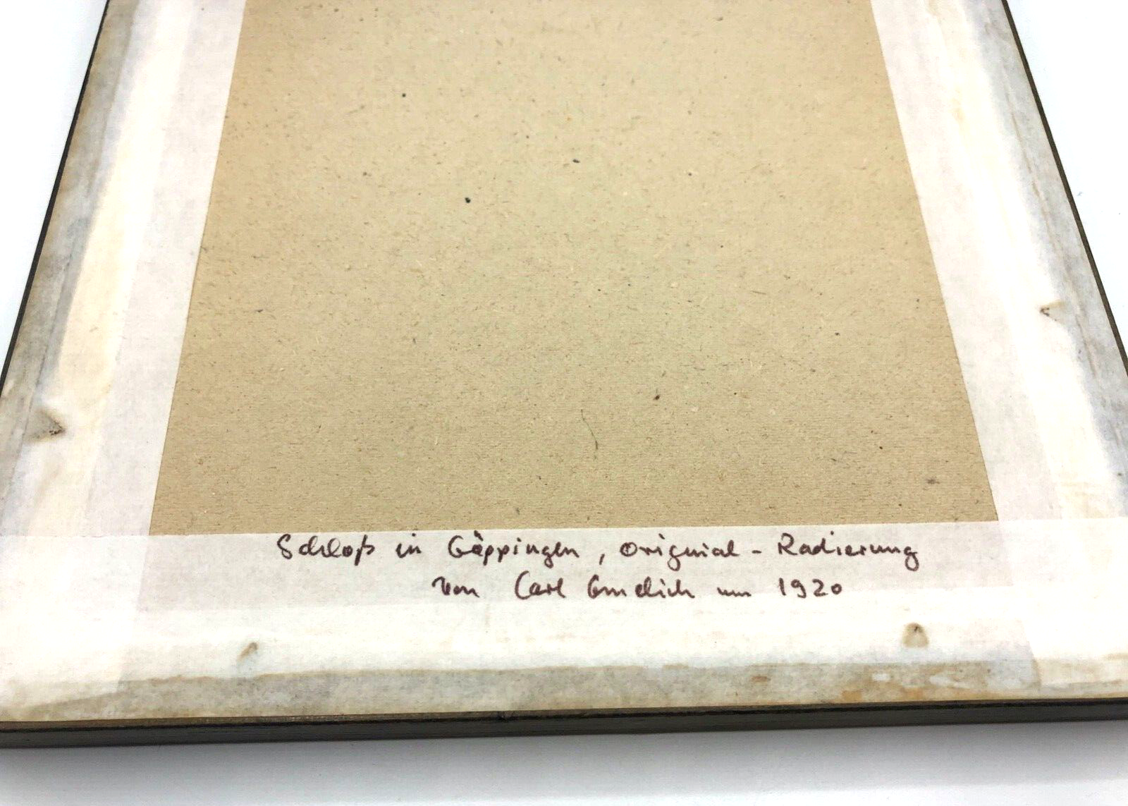 Original Radierung Schloß Göppingen von Carl Gmelich um 1920 gerahmt gepflegt5