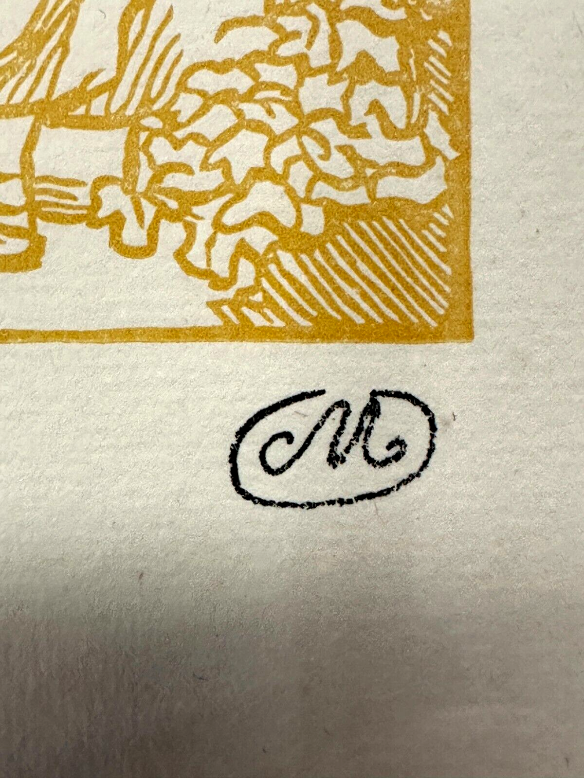 Aristide Maillol - Holzschnitt - 'Die Ernte' - gerahmt hinter Glas - Monogramm4