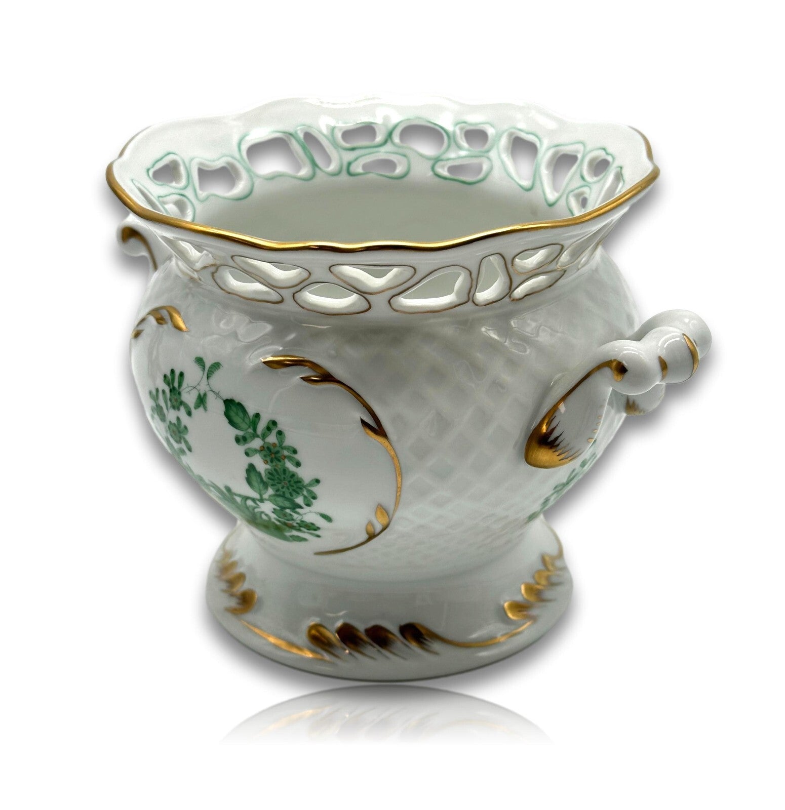 Herend 6547 AV - Cachepot Übertopf - Porzellan - Apponyi Green - Handbemalt2