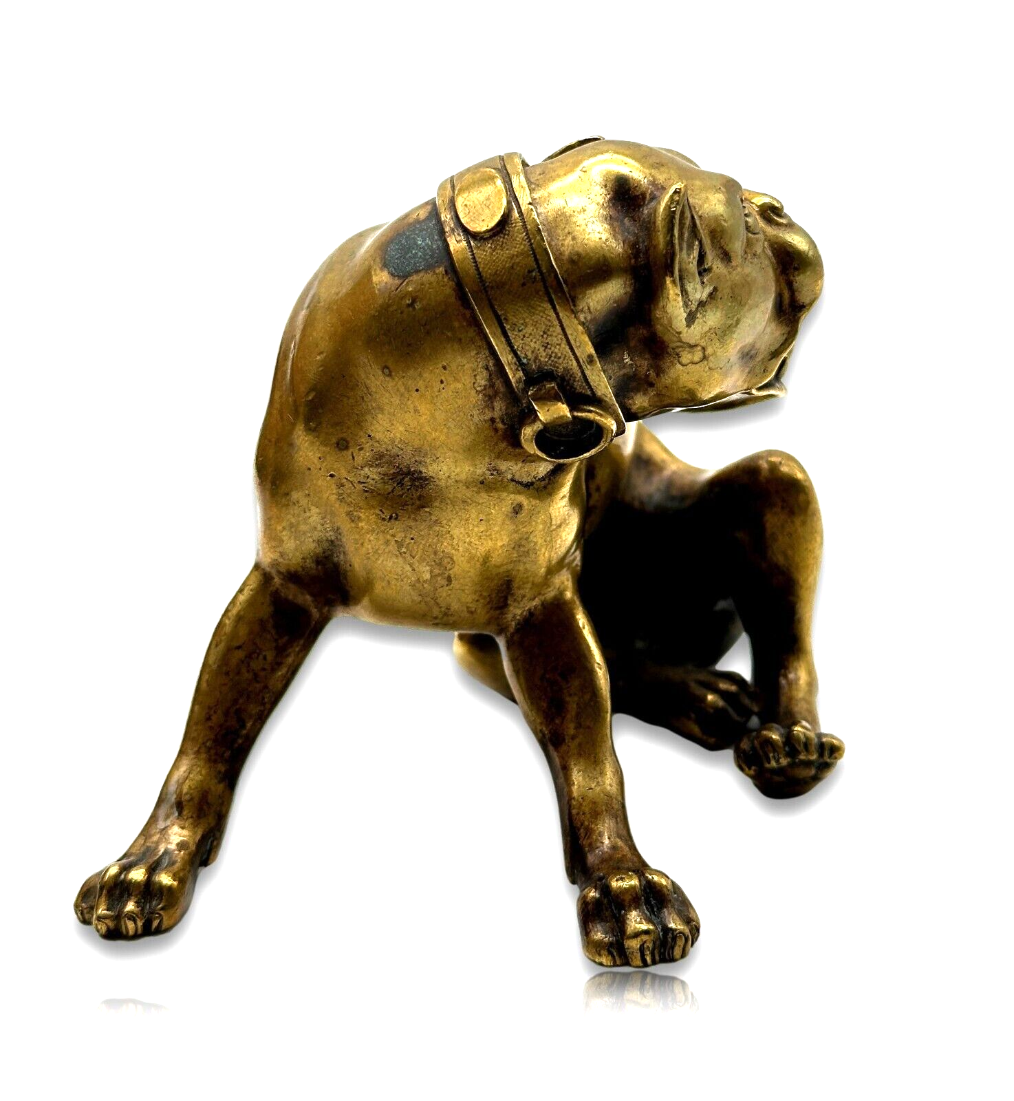 Skulptur - Messing/Bronze - Hund sitzend - Miniatur - Rar Selten 17. Jahrhundert5
