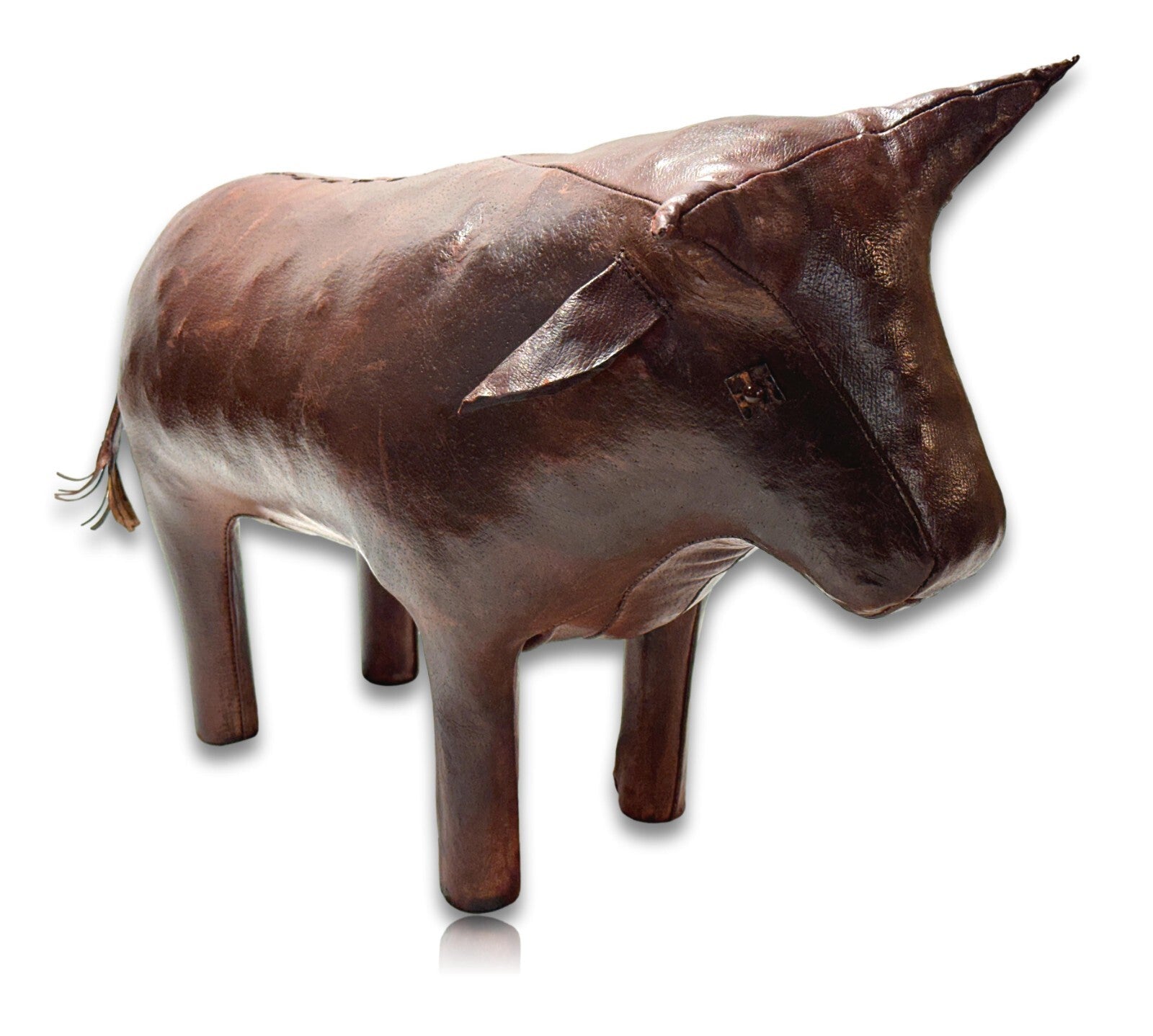 Dimitri Omersa - Fußbank Fußhocker - Stier - Leder - Design Möbel - Restauriert1