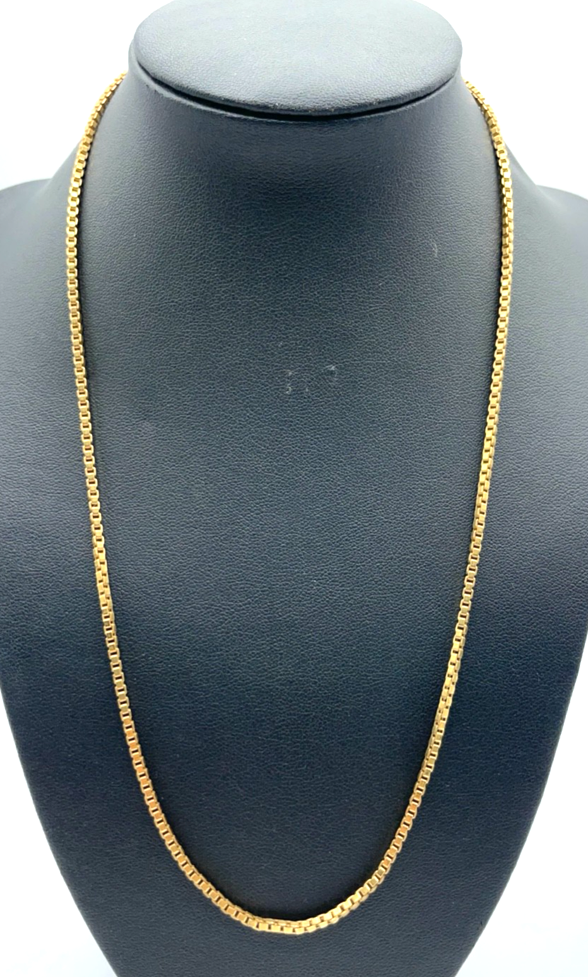 750 Gold 18 K Halskette Venezianer Kette Juwelier L 51 cm B 2 mm unisex gepflegt0