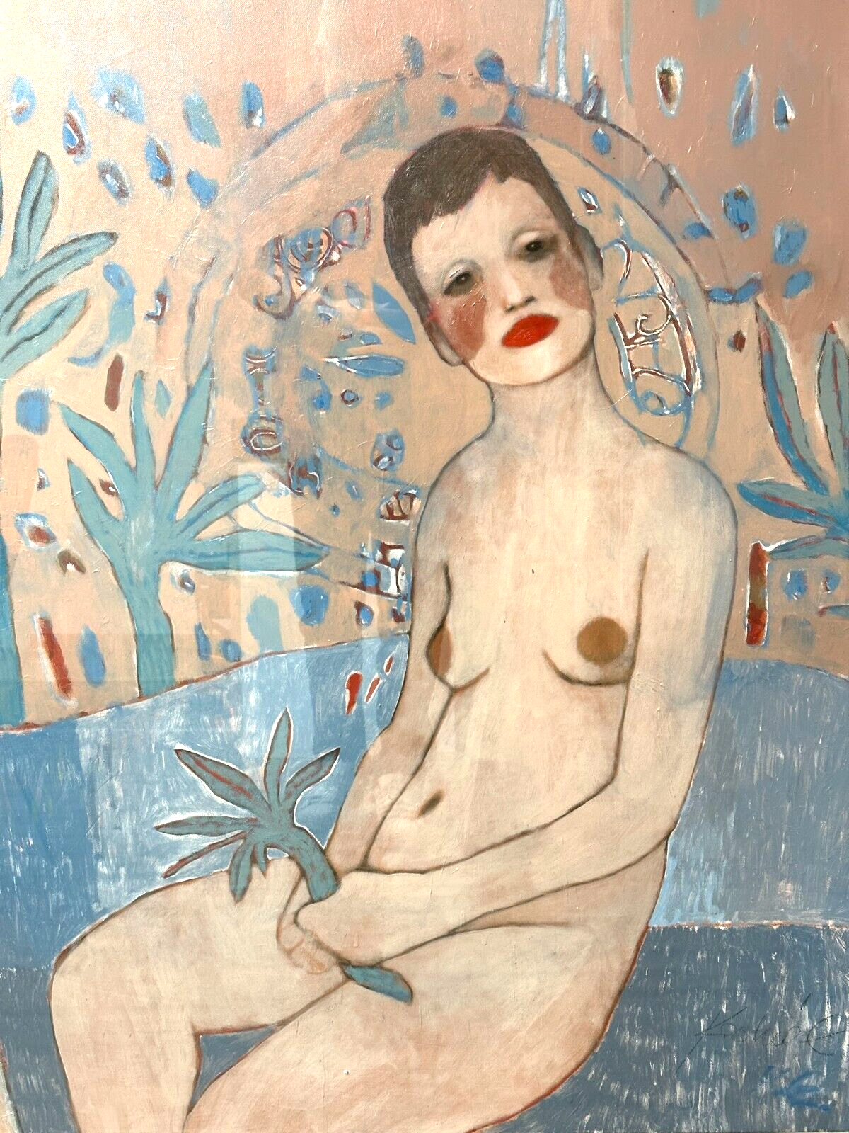 Edita Kadiric - Öl auf Leinwand - großes Akt Gemälde - signiert hinter Acrylglas2