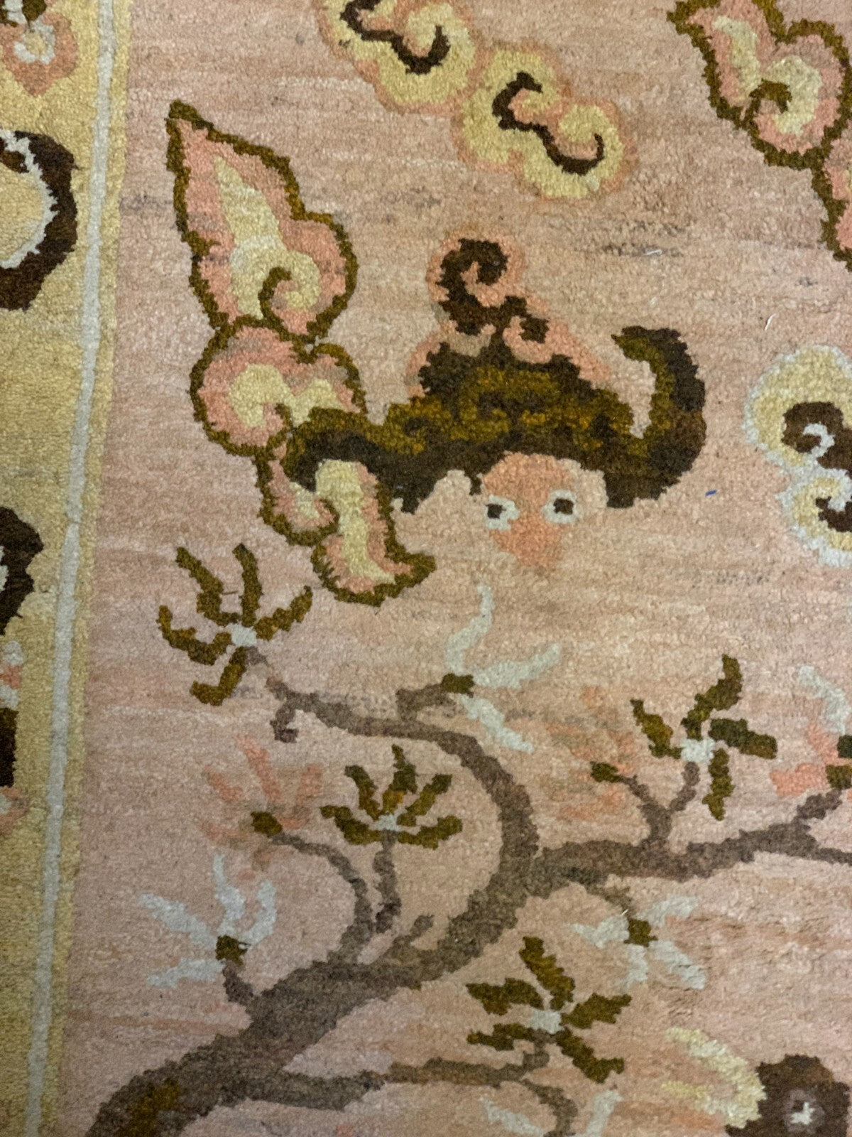 alter asiatischer Teppich - Pastell Farben - Wolle - ca. 50er Jahre Handgeknüpft5