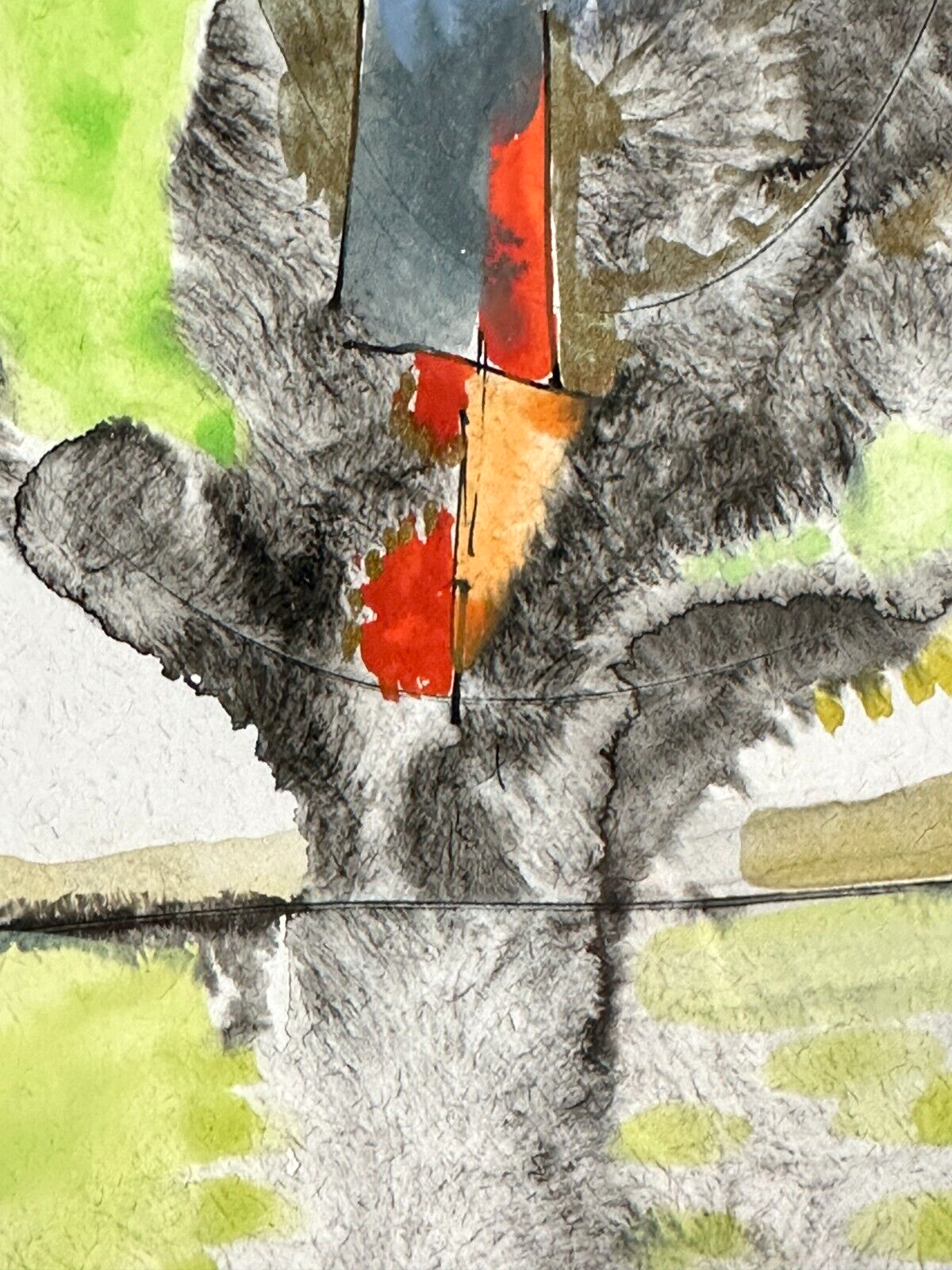 Hannah Höch - Wasserfarben Gouache auf Hartfaserplatte - 'Im innern des Baumes'6