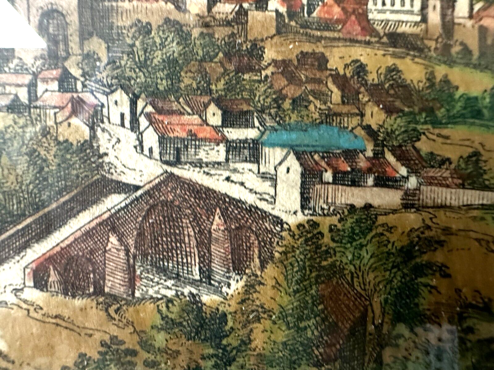 nach Georg Hoefnagel um 1575 - Ansicht von Loja Spanien - Kupferstich koloriert7