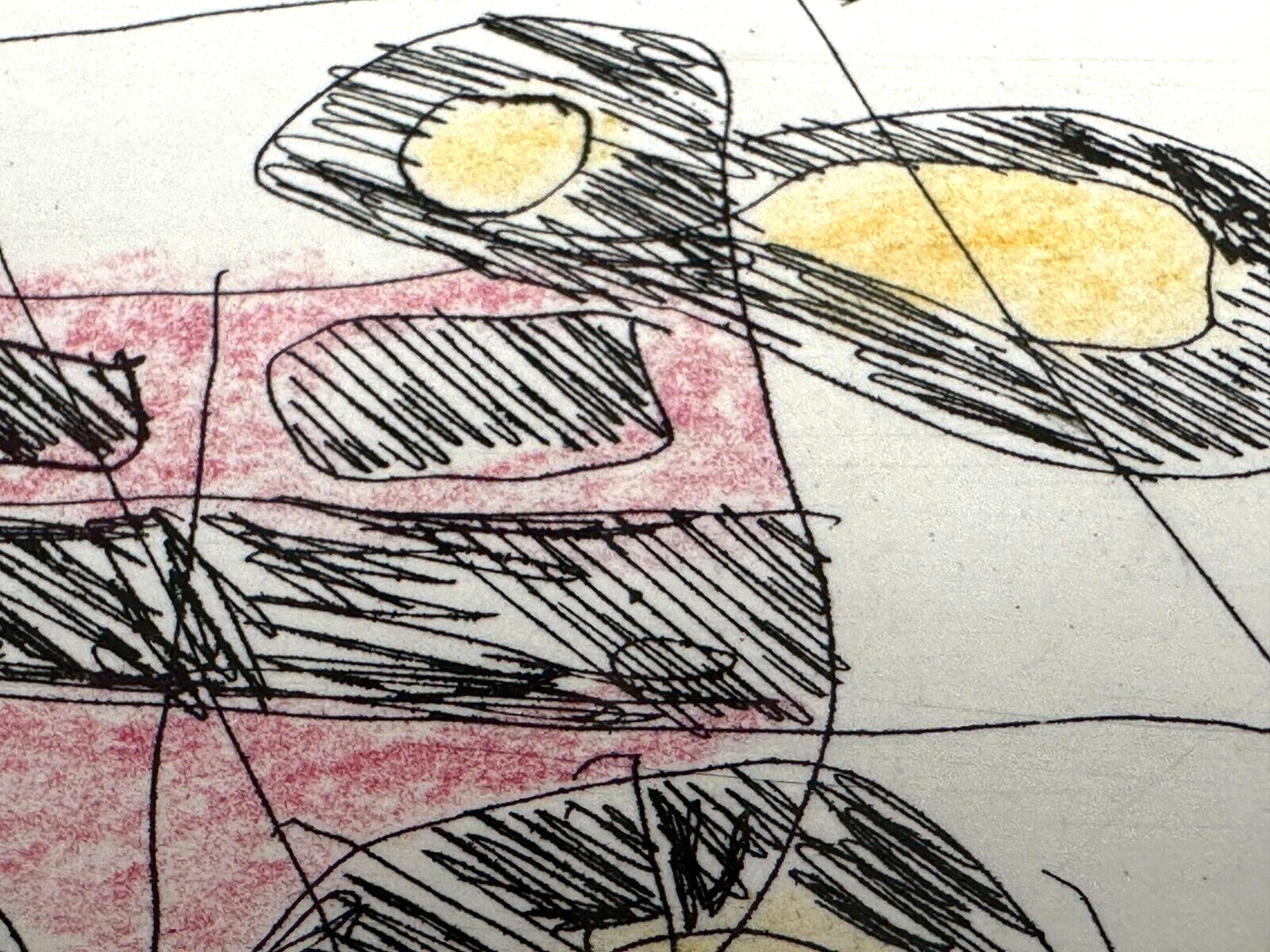 Franz Kernbeis - Radierung - mit Pastell koloriert - 1998 - Untitled - num. sig12