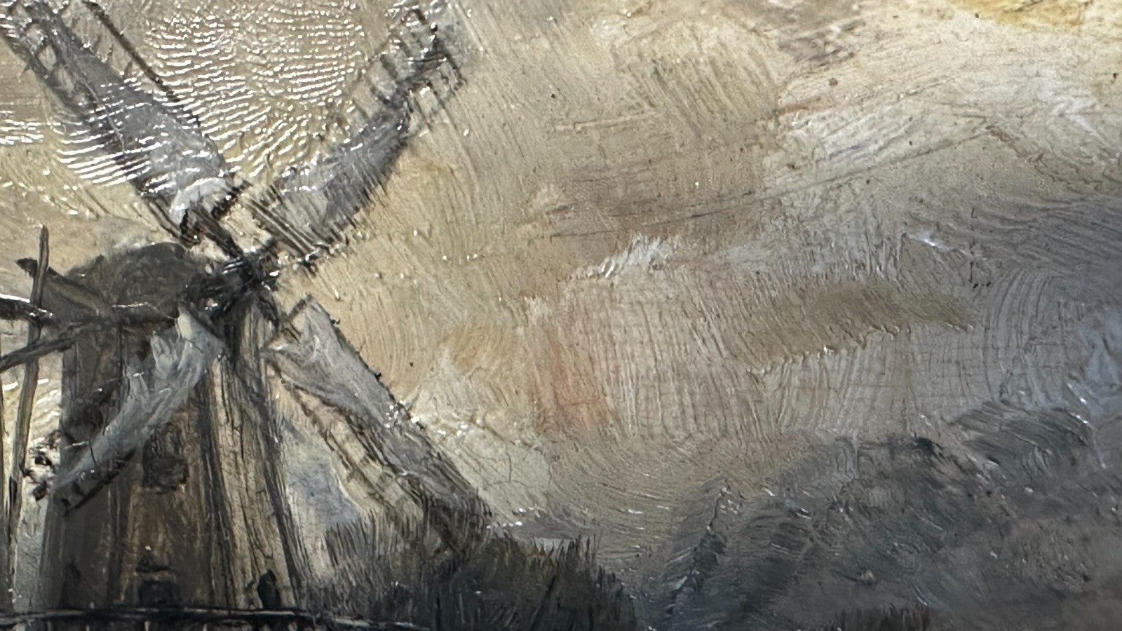 Kleines Kabinettbild – Holland mit Windmühle“ - Öl auf Holz - signiert - gerahmt12